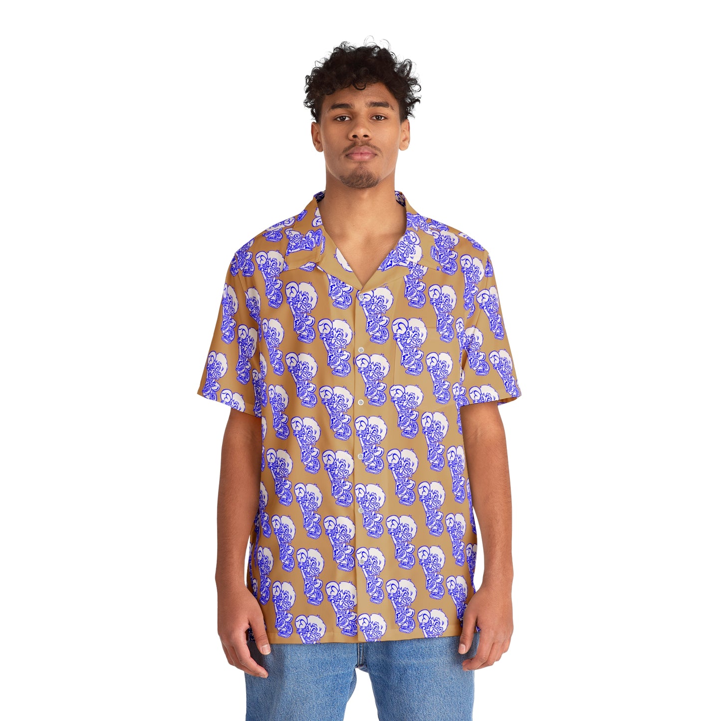 Freeburg Midget Men's Hawaiian Shirt - Tan