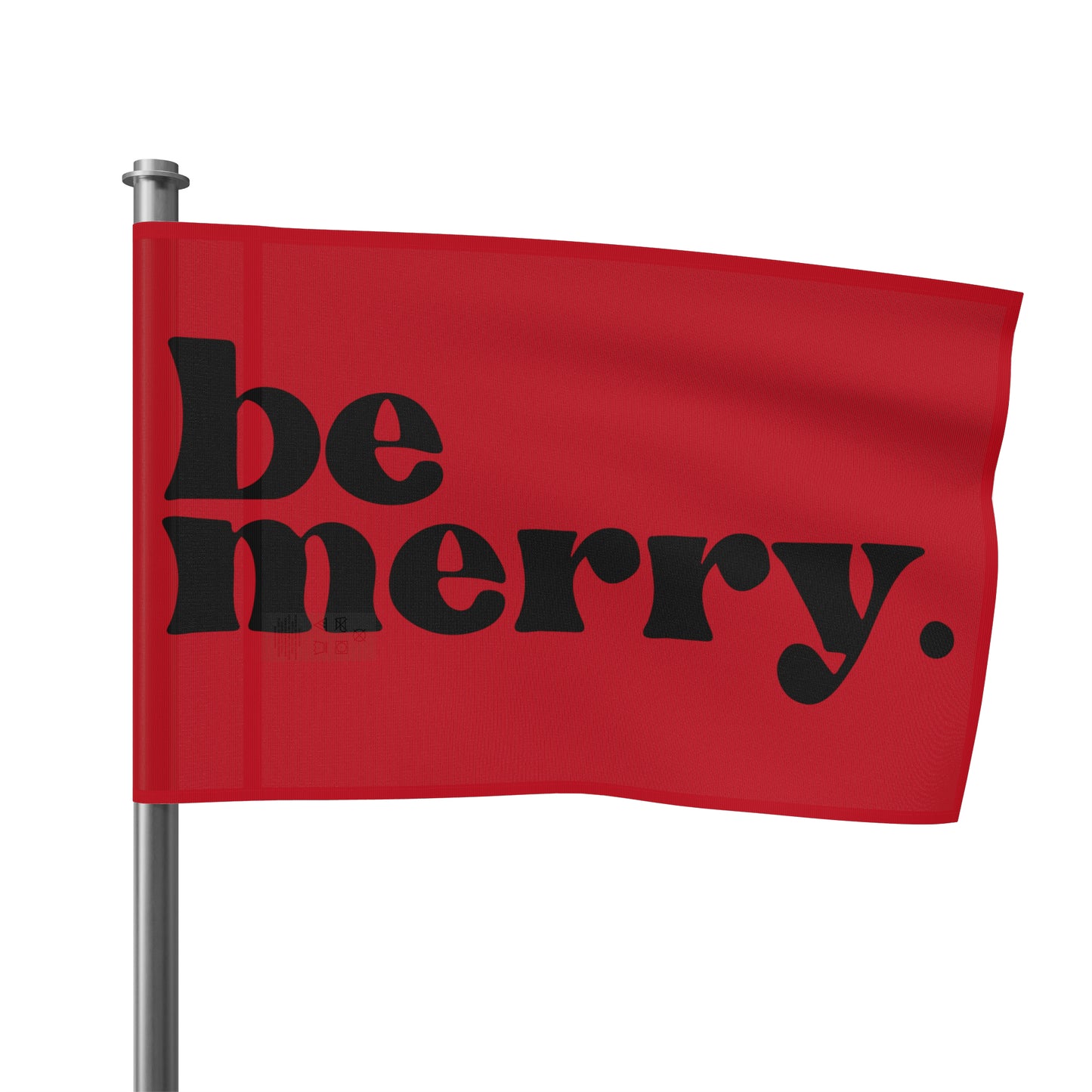 be merry Christmas Holiday Wooden Print Flag - Red