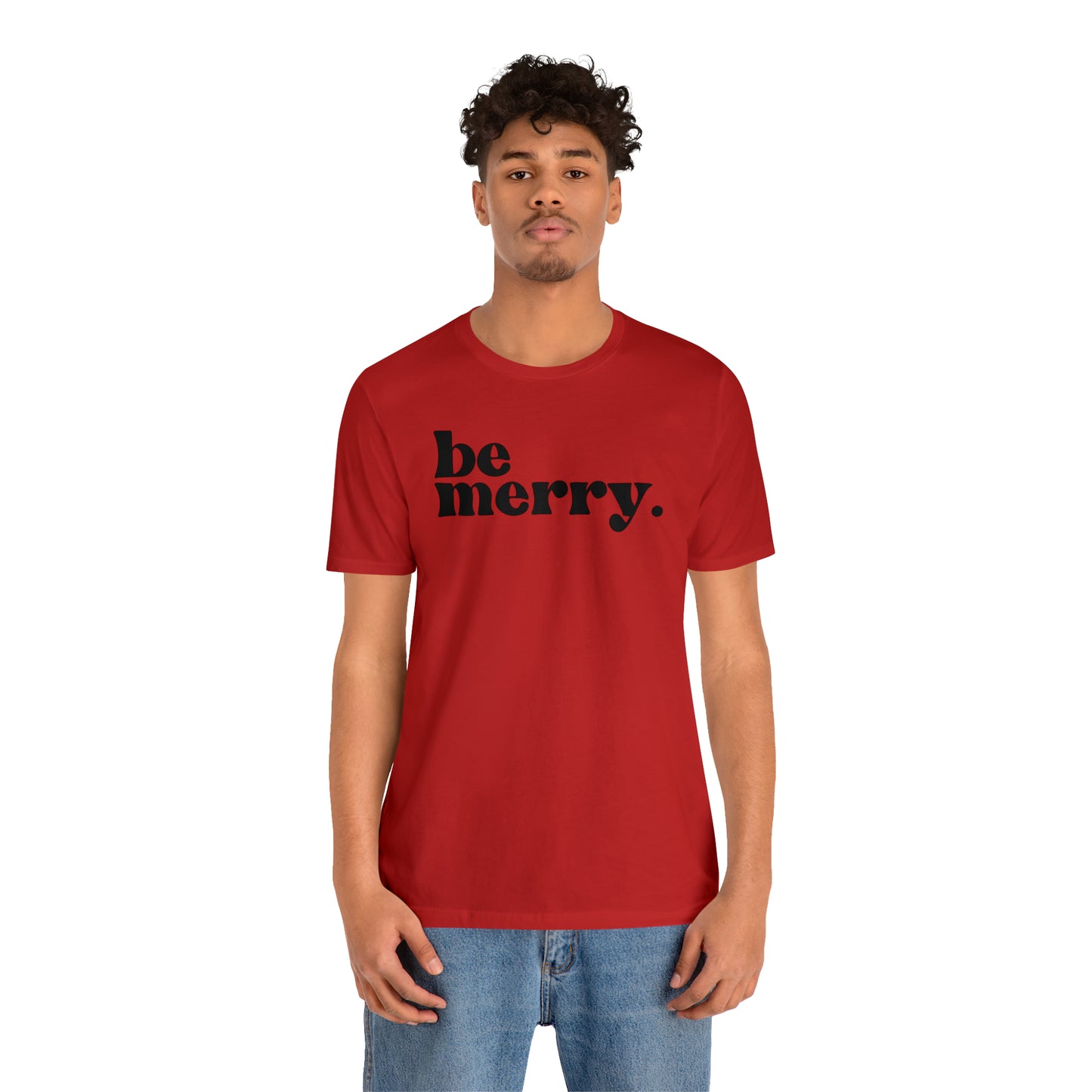 Be Merry Christmas/ Holiday Bella Jersey Short Sleeve Tee (Unisex)