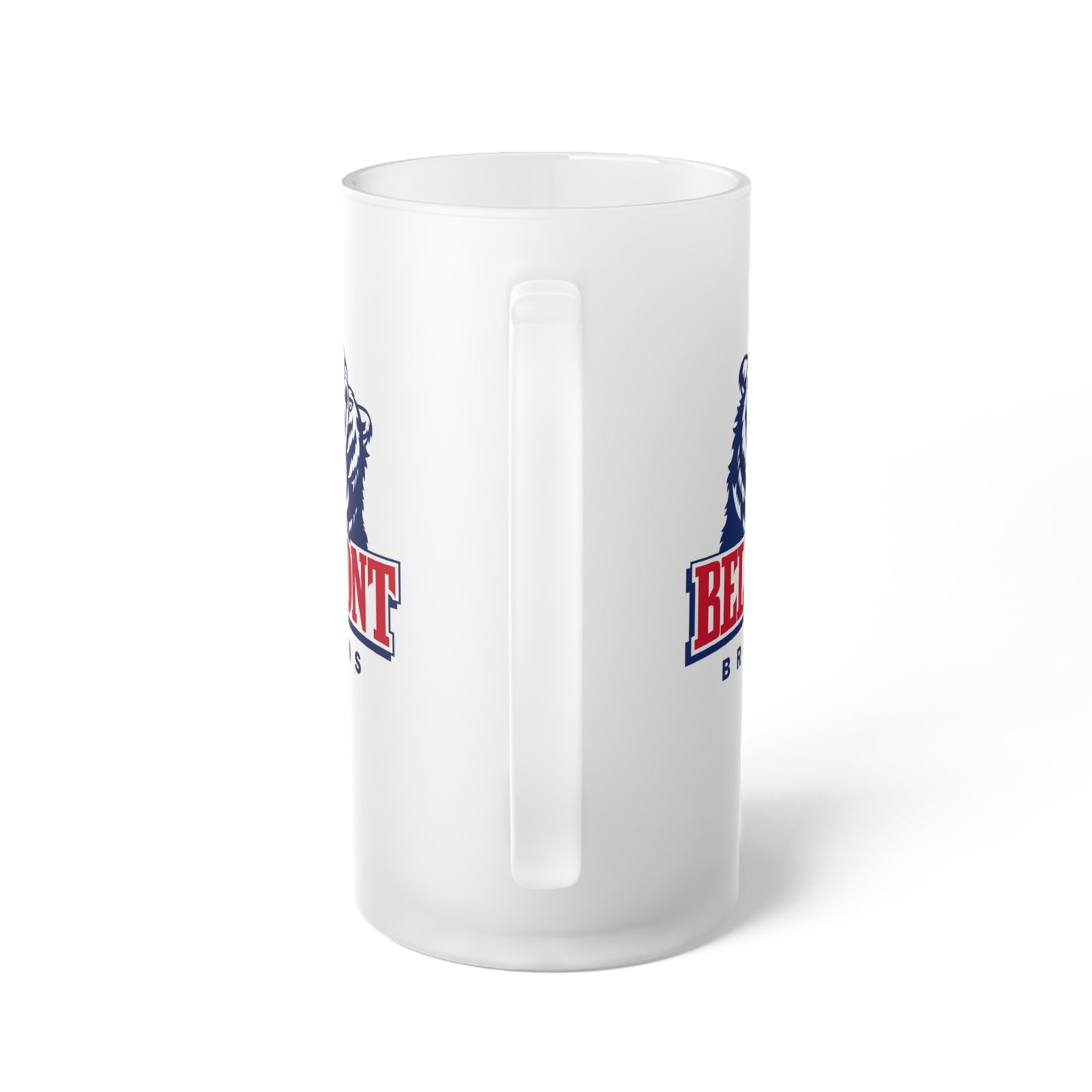 Belmont Bruins Bear Logo Frosted Glass Beer Mug