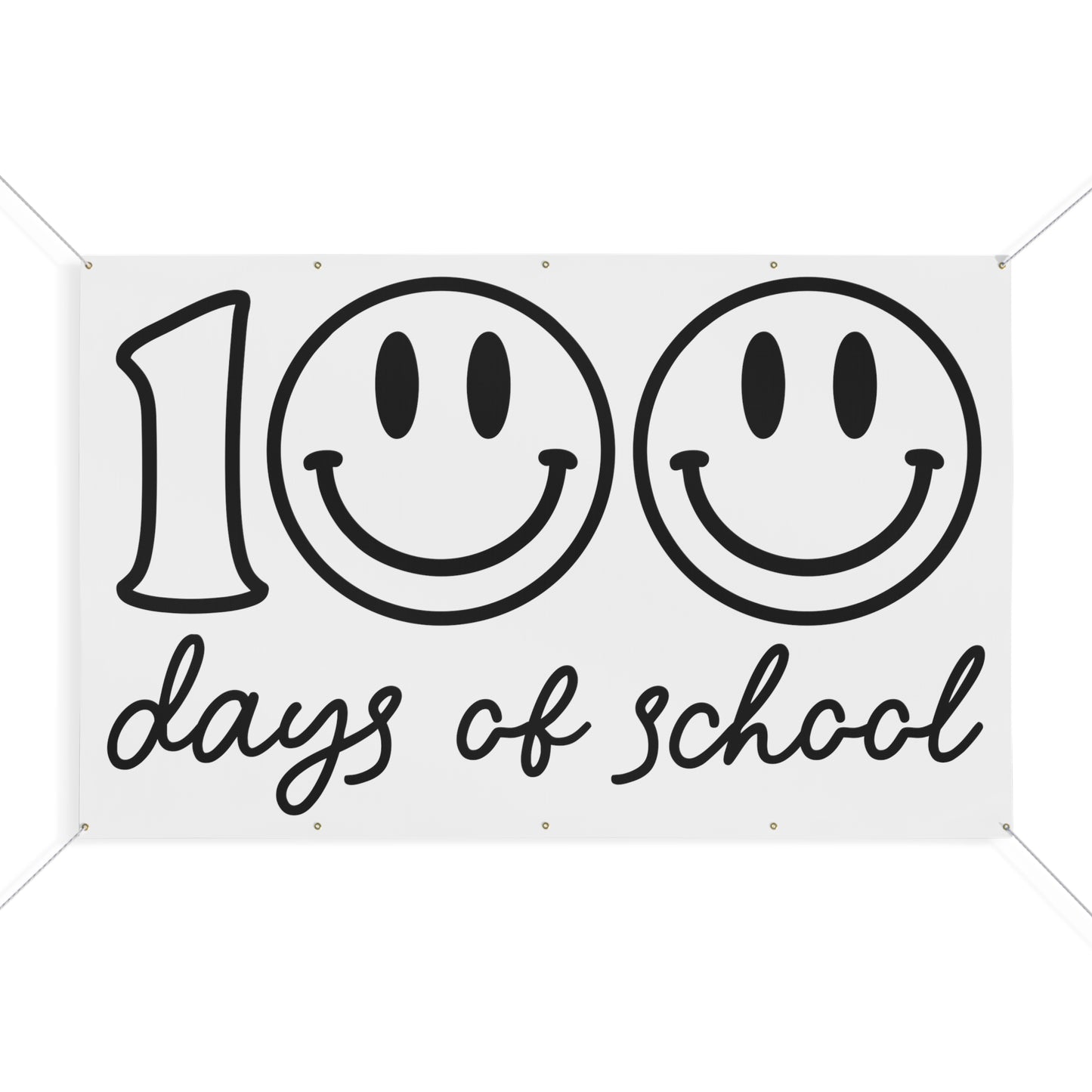 Be Creative 100 Days of School School Matte Banner - White