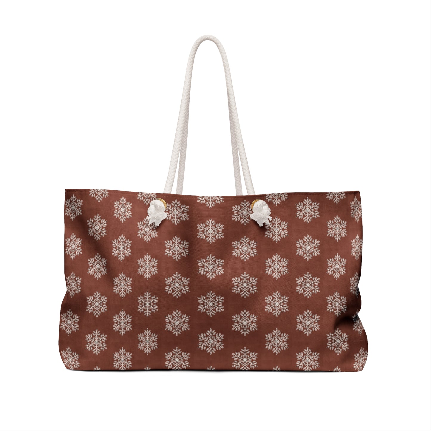 Brown and Cream Snowflake Weekender Bag