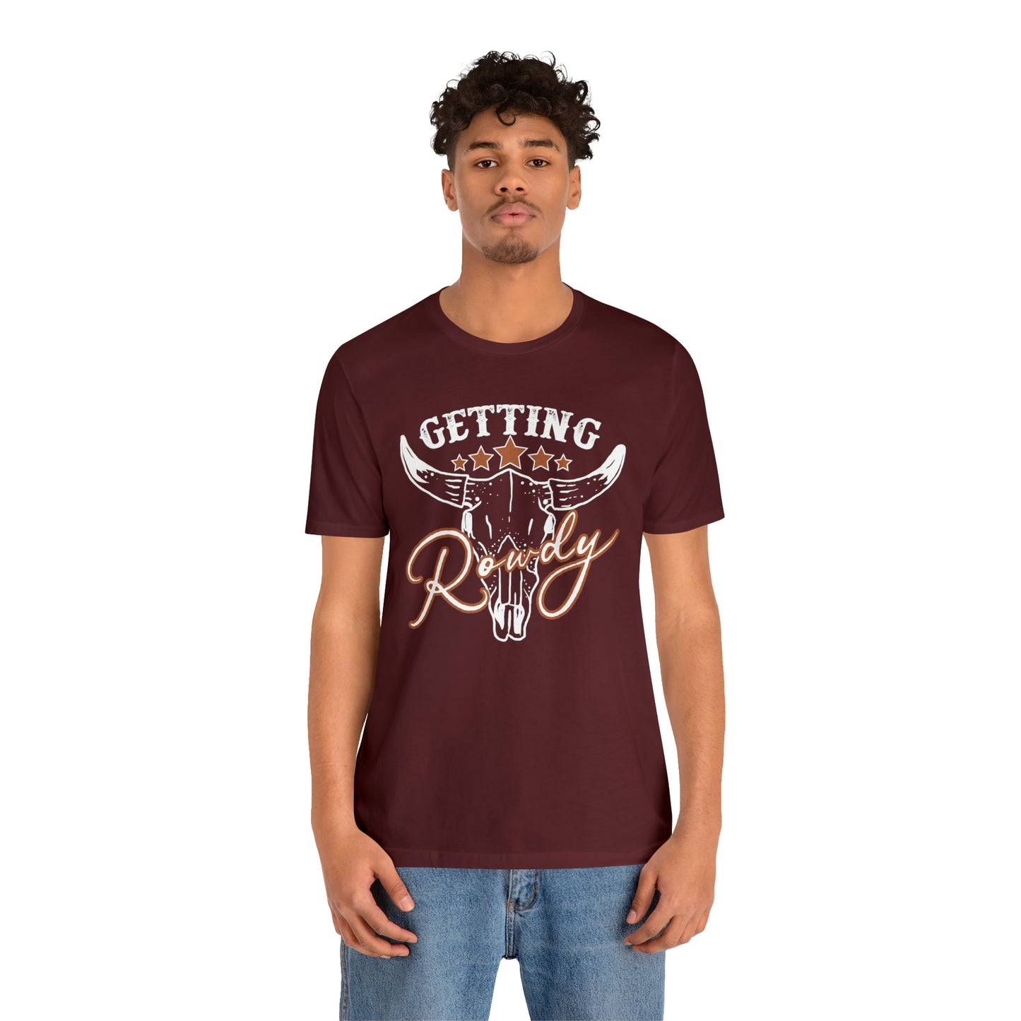 Vintage Getting Rowdy Party/ Bridesmaid/ Groomsman T-Shirt - White Ink