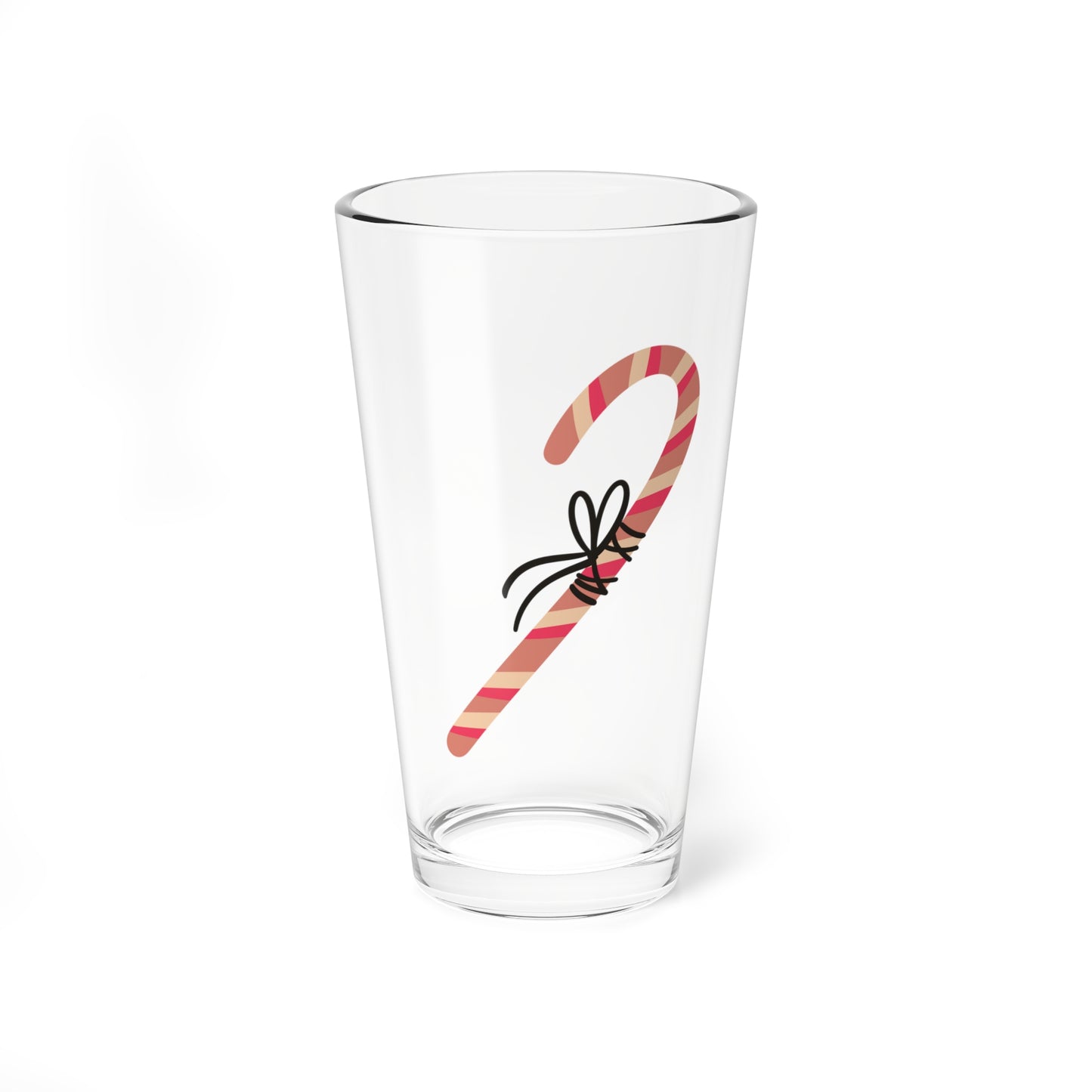 Boho Christmas Candy Cane Mixing Glass, 16oz