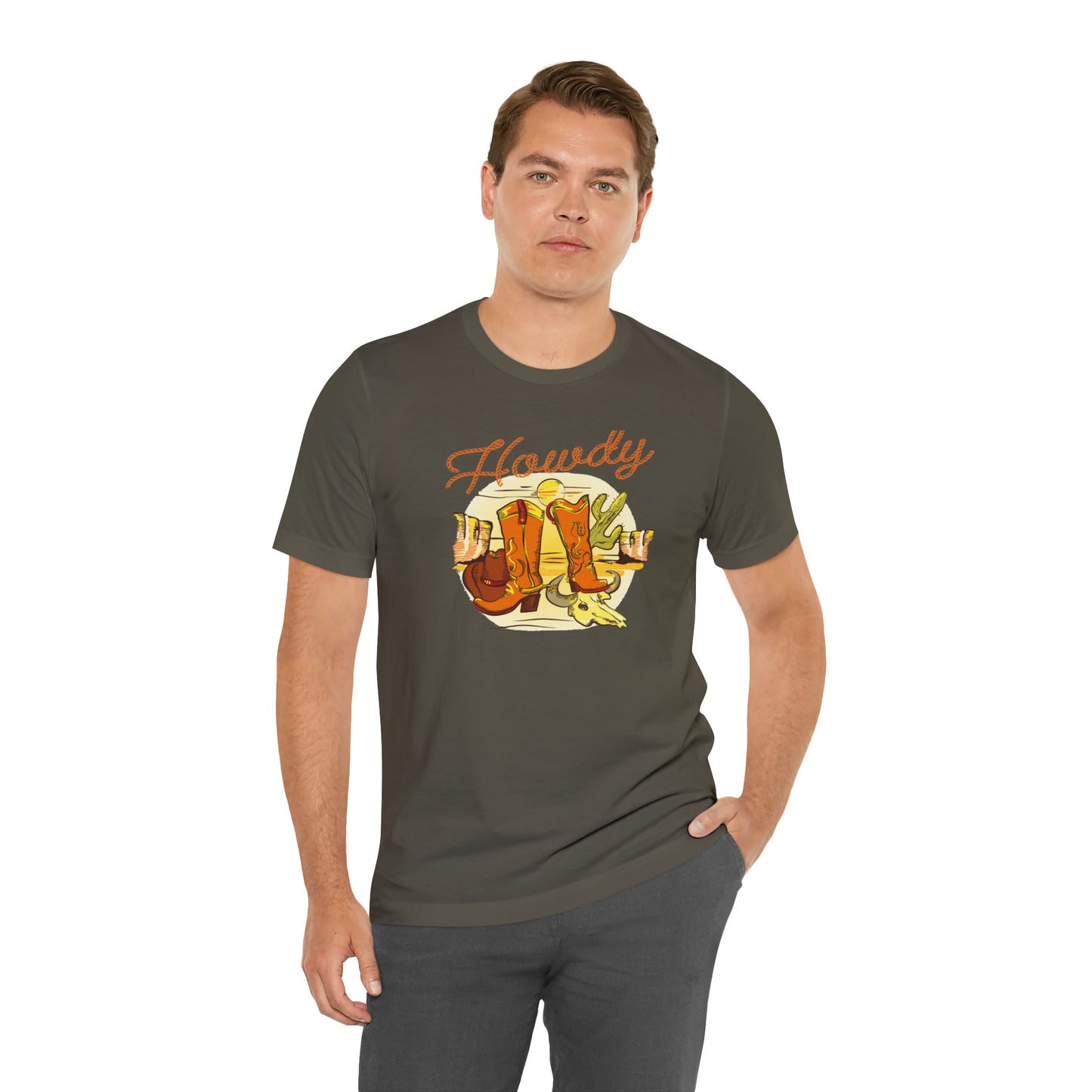 "Rope Howdy with boots" Unisex Jersey Short Sleeve Tee