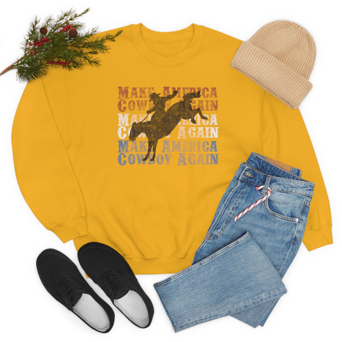 "Make America Cowboy Again" - Unisex Heavy Blend™ Crewneck Sweatshirt