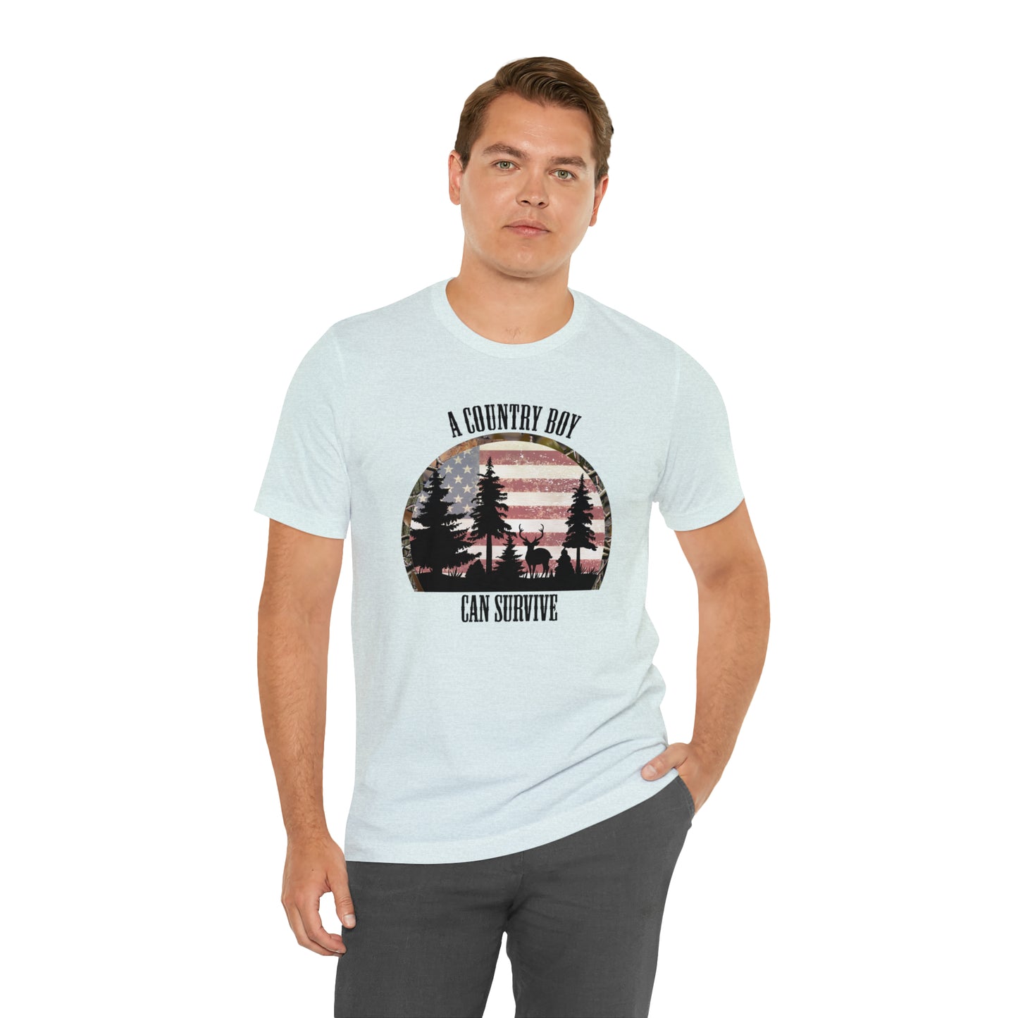 "A Country Boy Can Survive" Unisex Jersey Short Sleeve Tee
