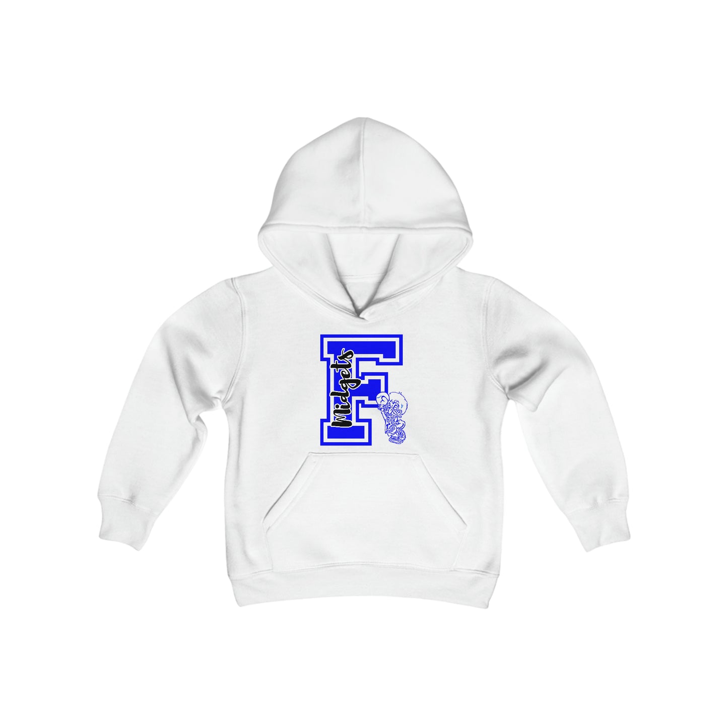 YOUTH - Give me an F - Freeburg Midgets Logo Youth Heavy Blend Hooded Sweatshirt