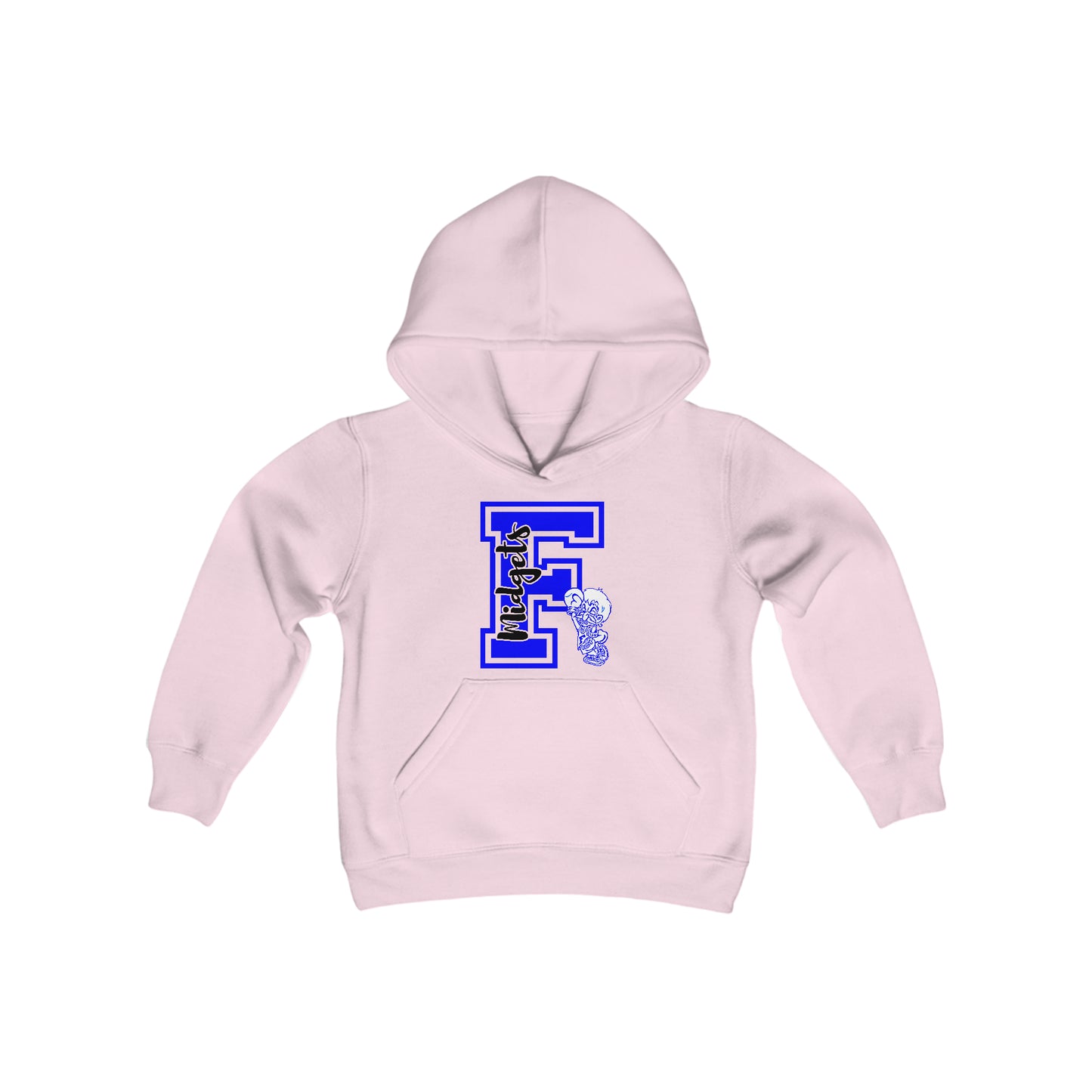 YOUTH - Give me an F - Freeburg Midgets Logo Youth Heavy Blend Hooded Sweatshirt