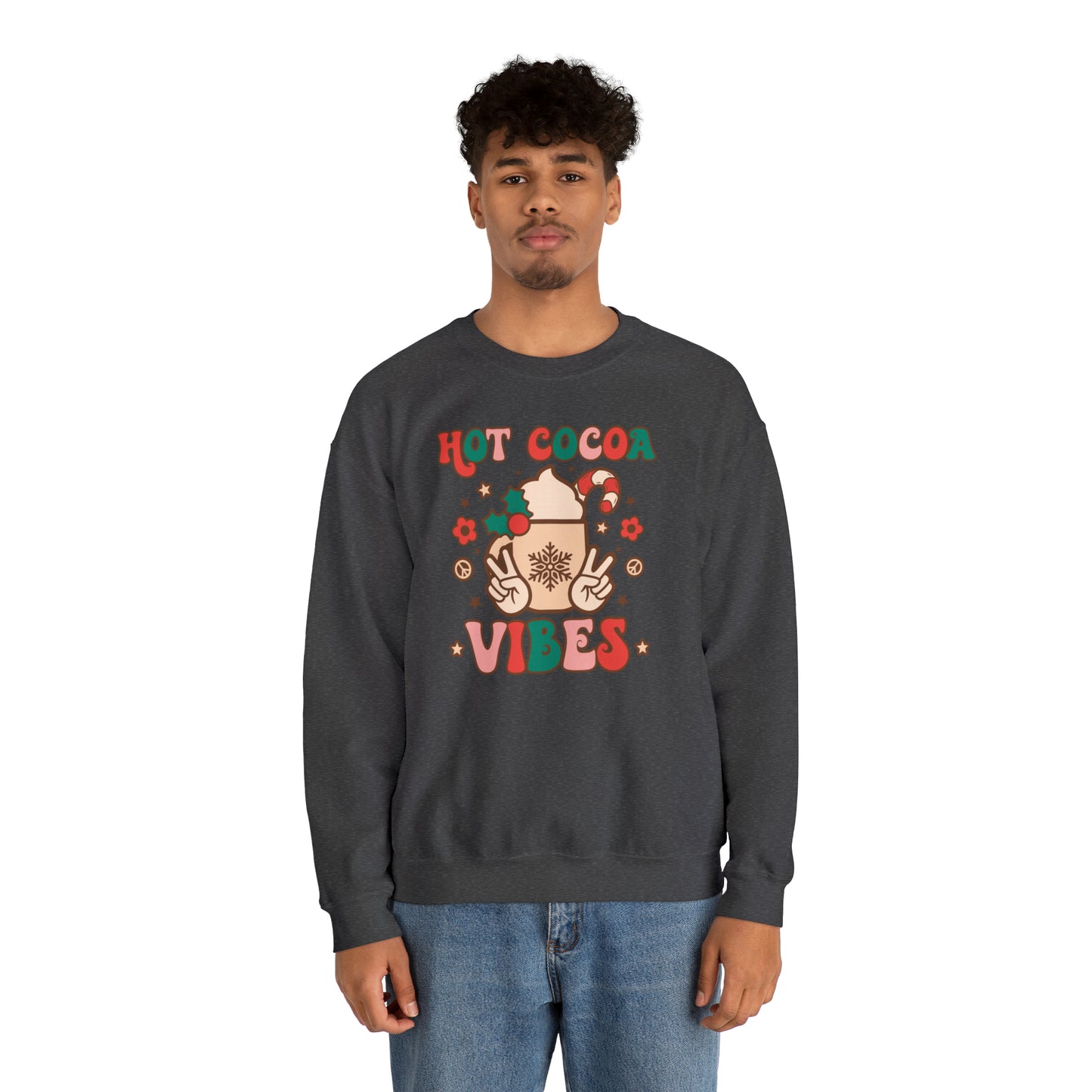 Hot Cocoa Vibes Christmas Van Unisex Heavy Blend™ Crewneck Sweatshirt