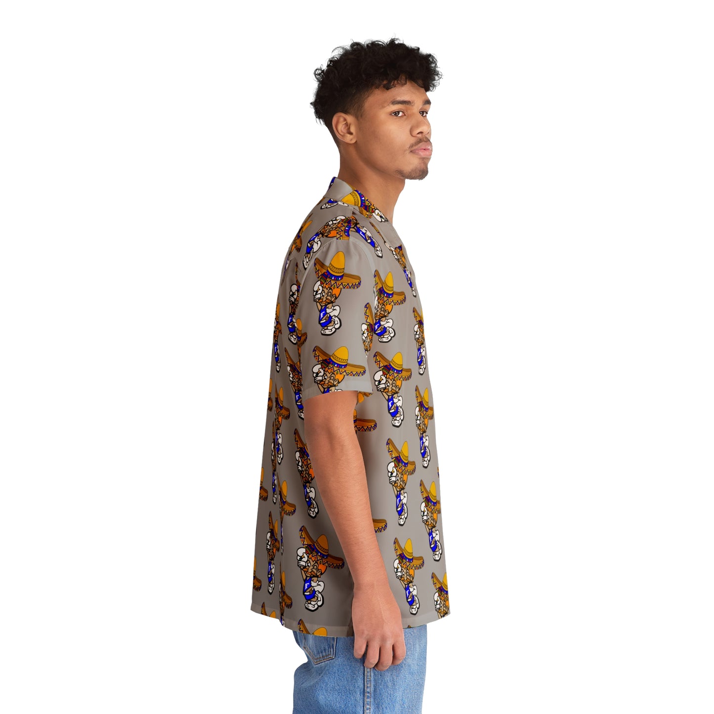 Freeburg Sombrero Midget Men's Hawaiian Shirt - Gray