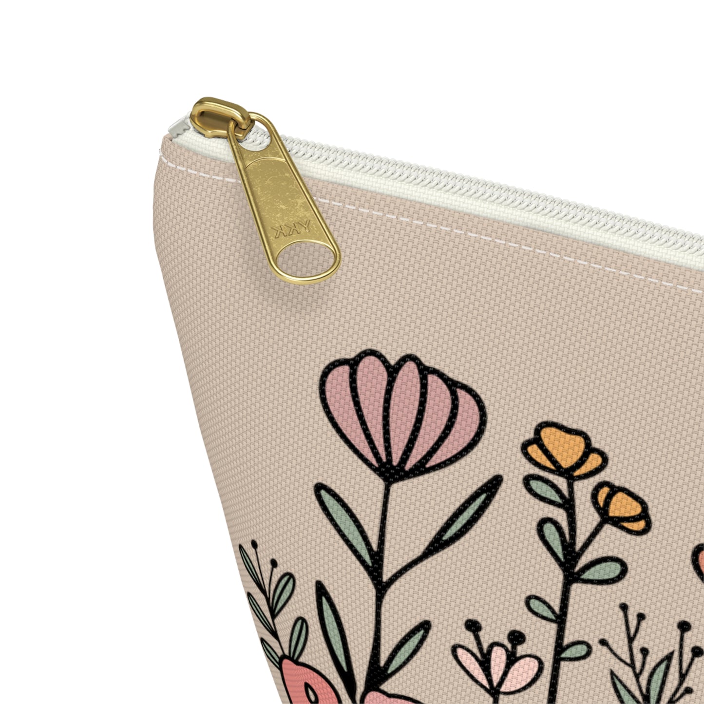 Retro Boho Bridesmaid Floral Print Design Accessory Pouch w T-bottom
