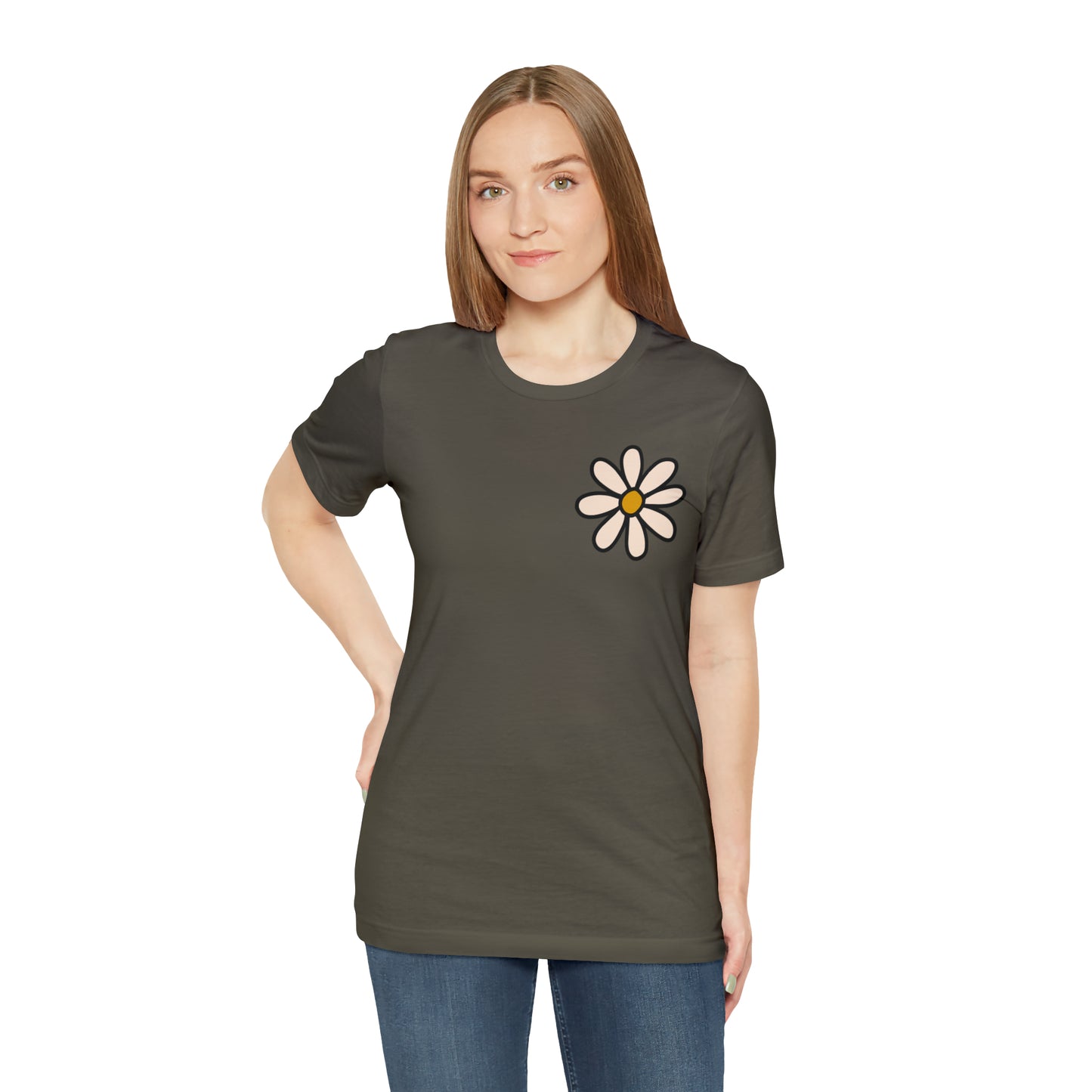 Distressed Daisy Love Like Jesus - Front and Back Design - T-Shirt