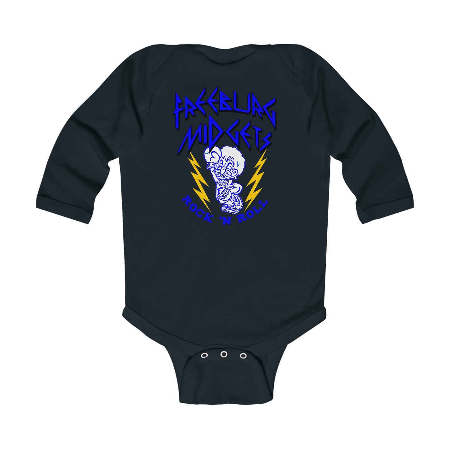 Freeburg Midget Rock and Roll Infant Long Sleeve Bodysuit