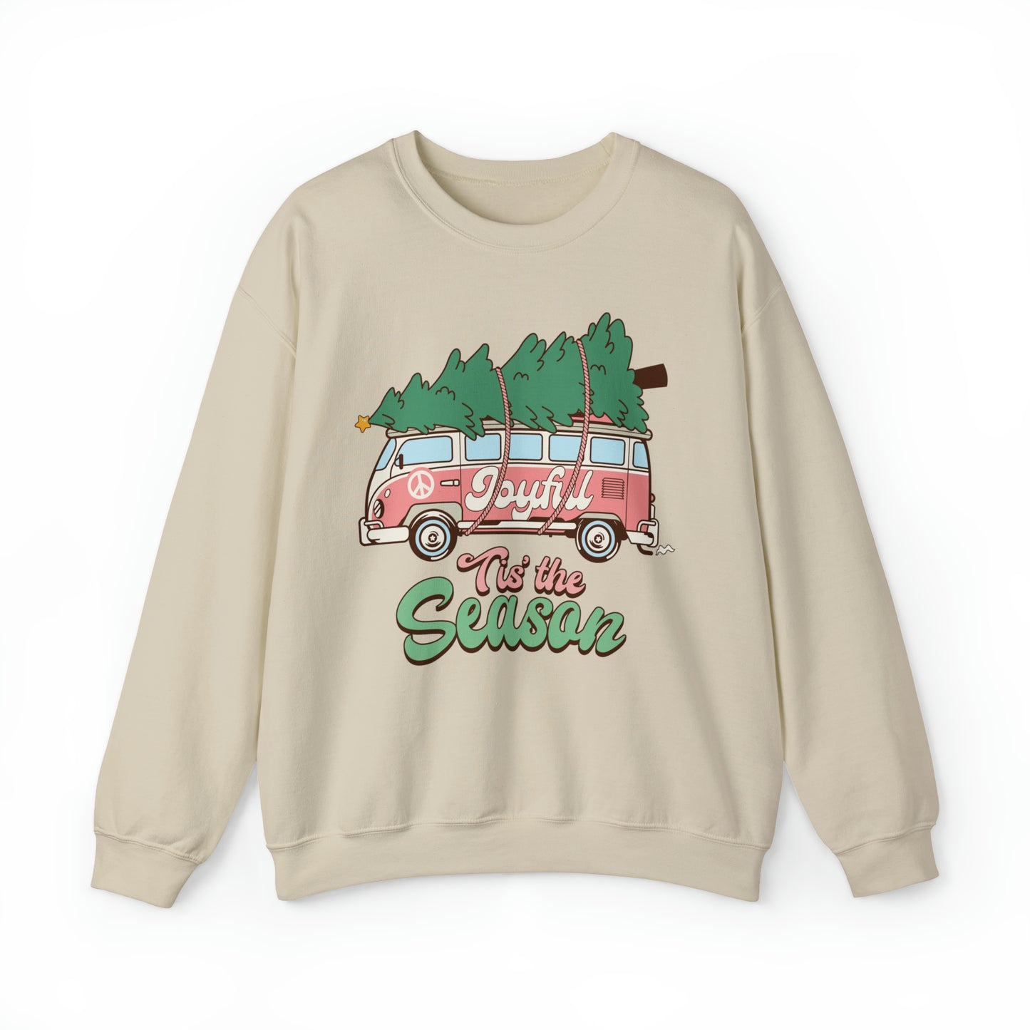 Tis the Season Retro Christmas Van Unisex Heavy Blend™ Crewneck Sweatshirt