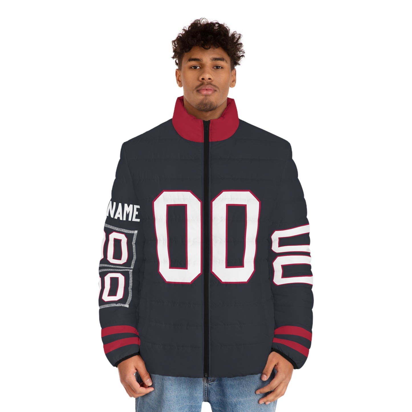 Houston Any Name & Number Game Day Men's Puffer Coat/ Jacket