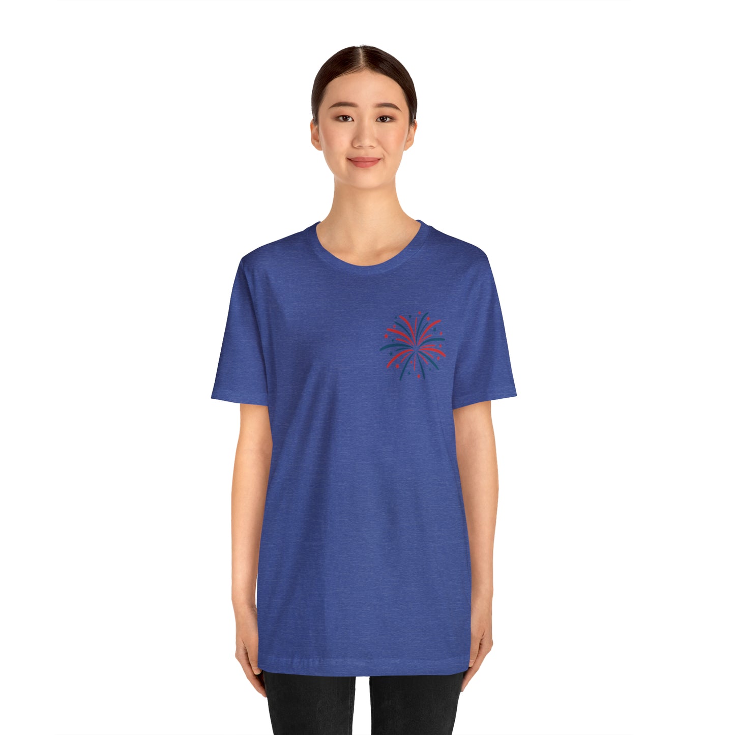 "Land of the Free Because of the Brave" Unisex Jersey Short Sleeve Tee (Front and Back Design)