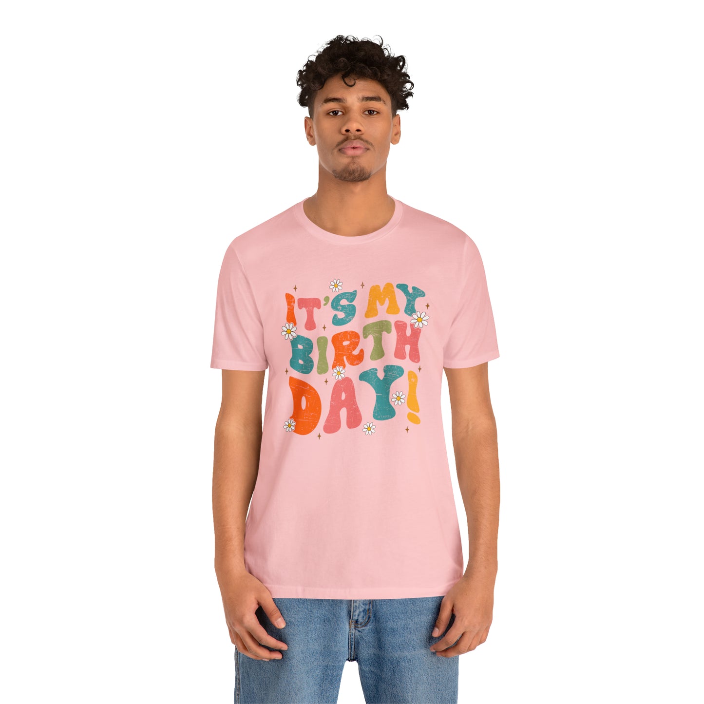 Distressed It's My Birthday Colorful Daisy T-Shirt