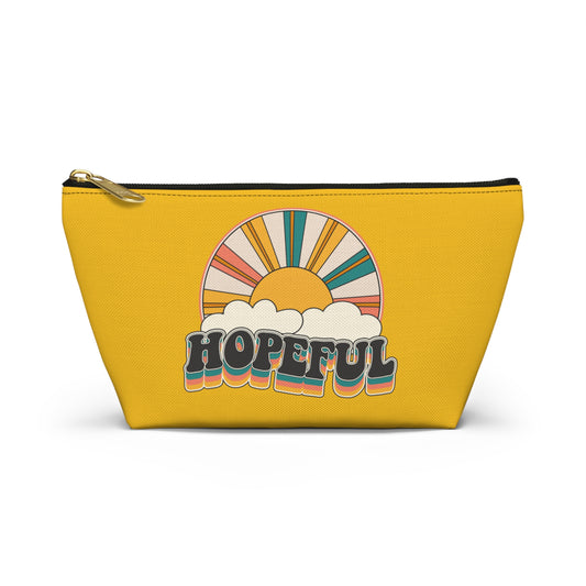 Christian Hopeful Rainbow Sunshine Print Design Accessory Pouch w T-bottom