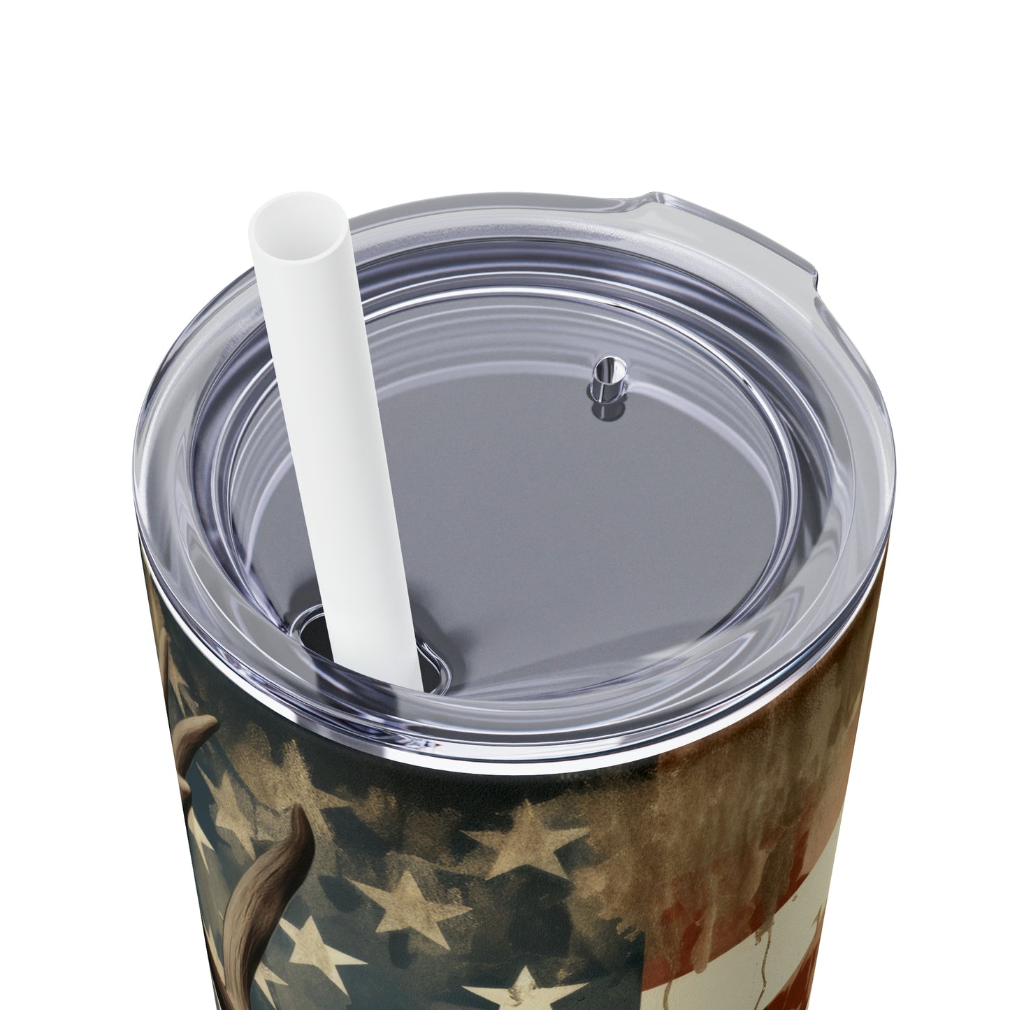 American Deer Hunting Skinny Tumbler with Straw, 20oz