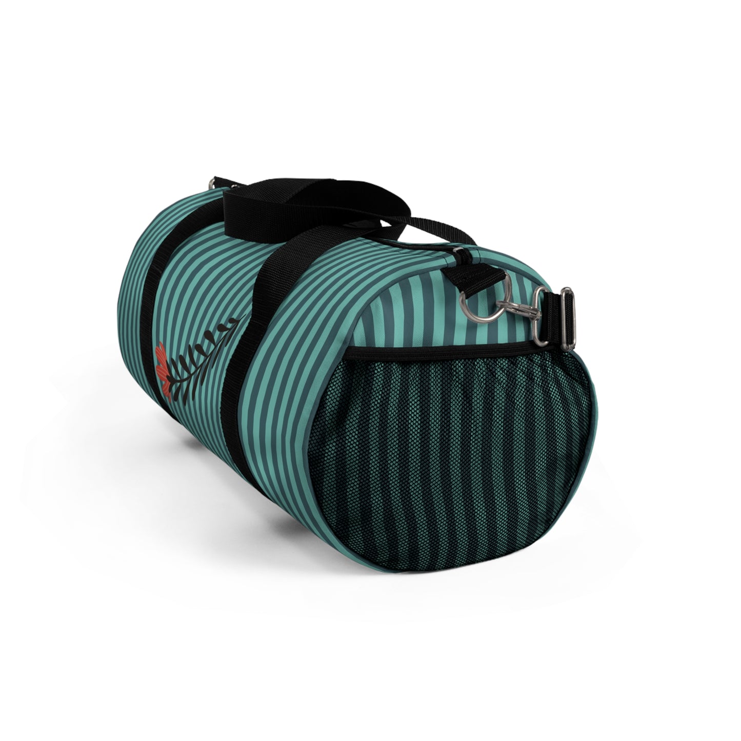Winter Stripes Flower Duffel Bag