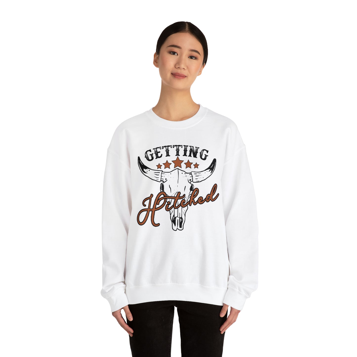 Vintage Getting Hitched Bride Unisex Heavy Blend™ Crewneck Sweatshirt