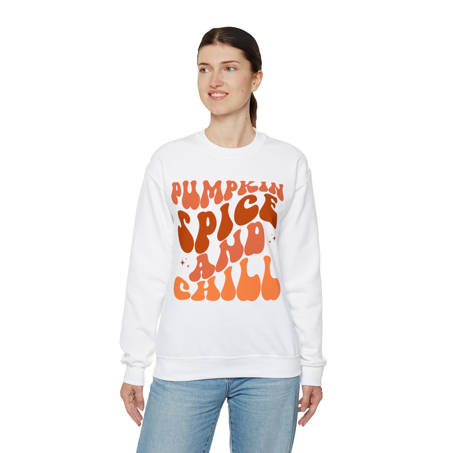 Pumpkin Spice and Chill Heavy Blend™ Crewneck Sweatshirt