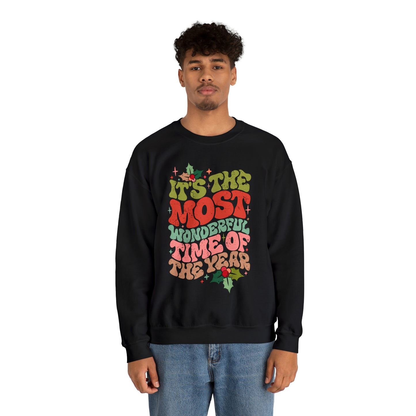 Retro It's the Most Wonderful Time of the Year Unisex Heavy Blend™ Crewneck Sweatshirt
