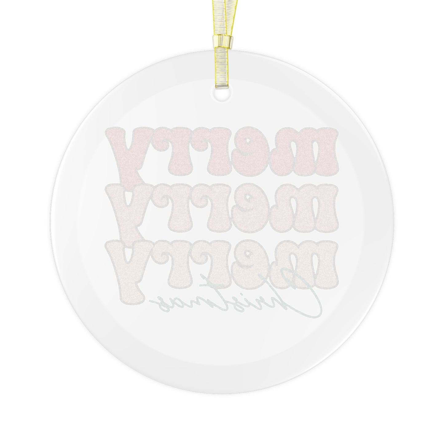 Merry Merry Merry Christmas Glass Ornament