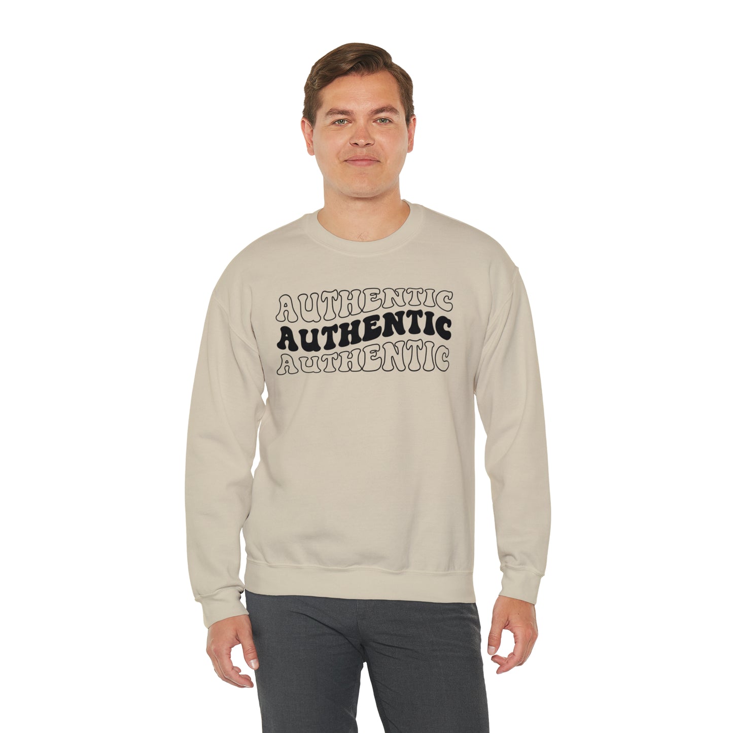 "Authentic" Black Logo Unisex Heavy Blend™ Crewneck Sweatshirt