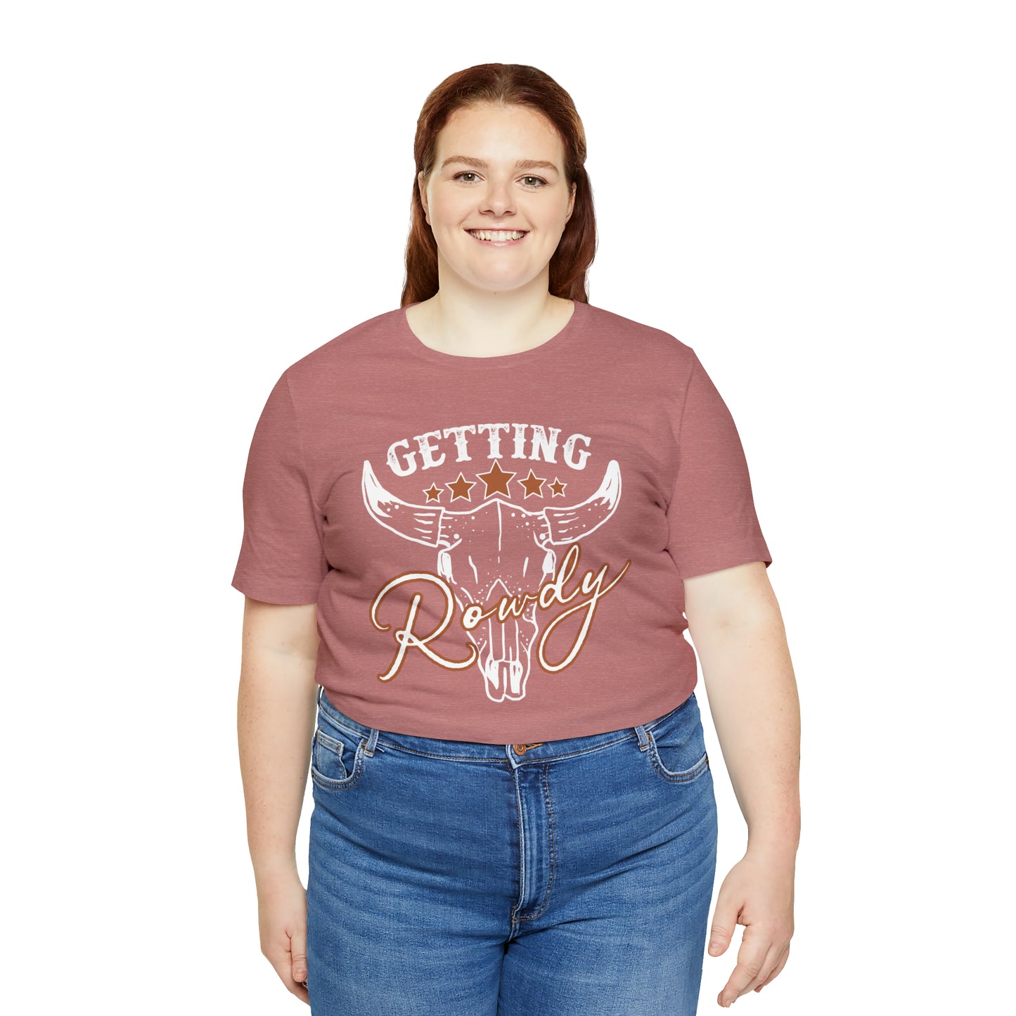 Vintage Getting Rowdy Party/ Bridesmaid/ Groomsman T-Shirt - White Ink