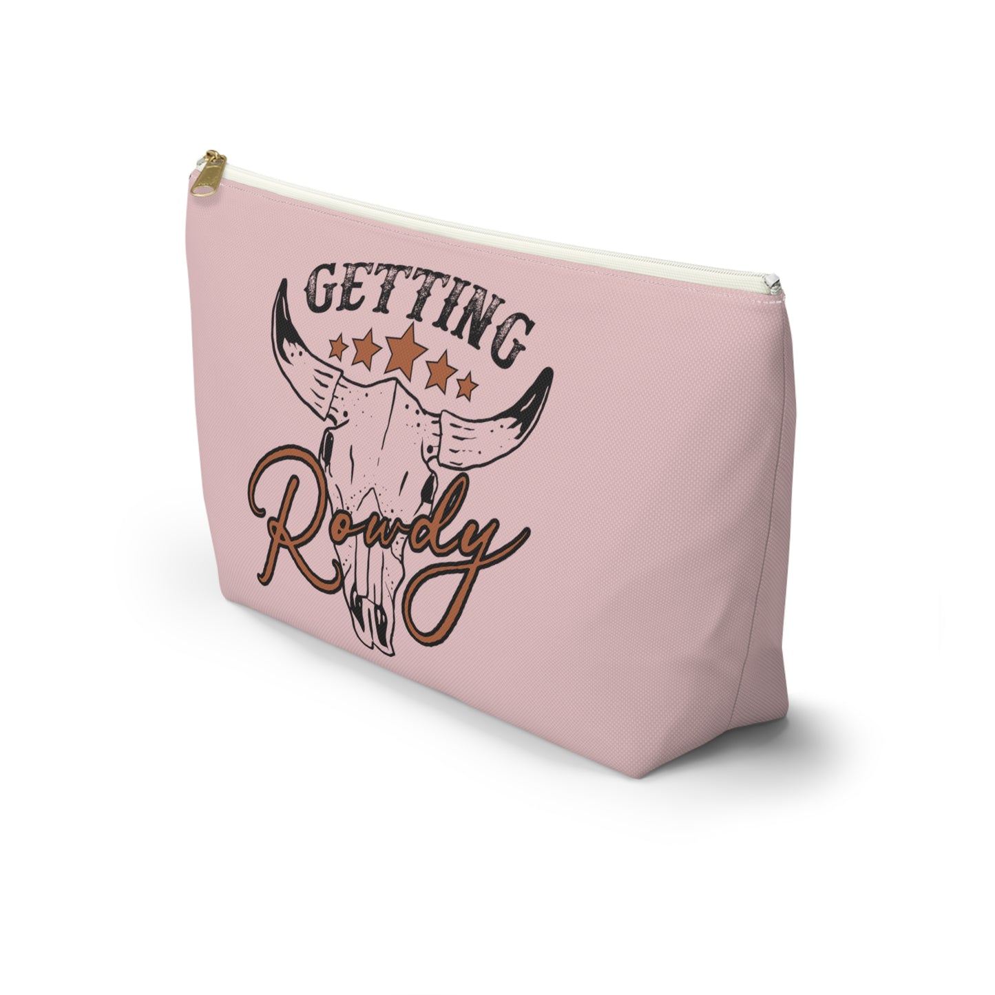 Rustic Getting Rowdy Bridesmaid/ Party Crew Print Design Accessory Pouch w T-bottom