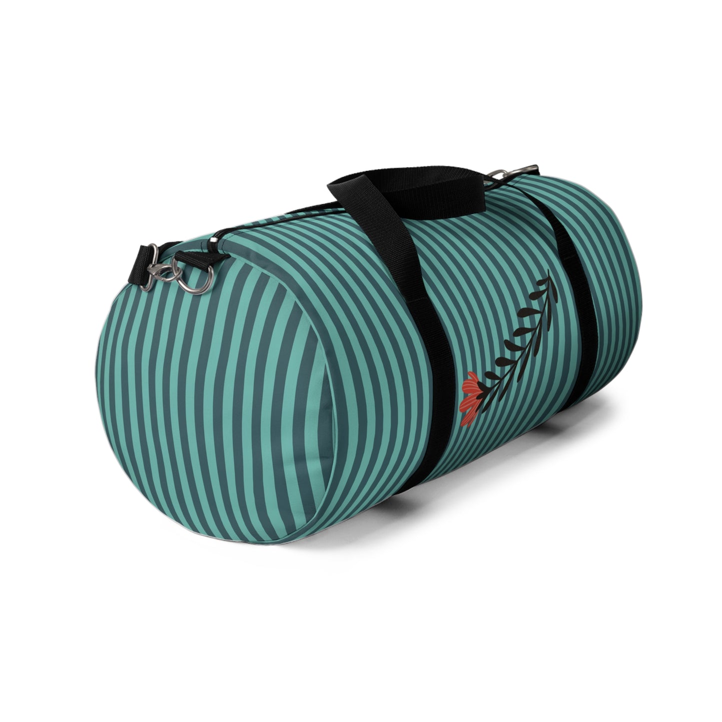 Winter Stripes Flower Duffel Bag