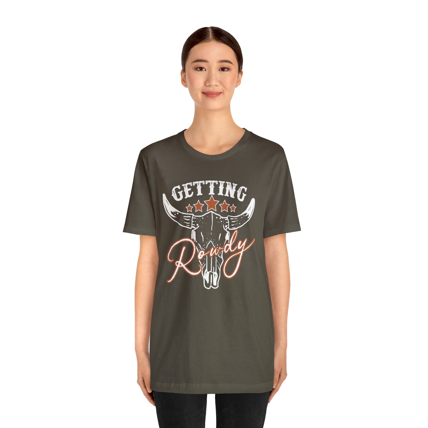 Vintage Getting Rowdy Party/ Bridesmaid/ Groomsman T-Shirt - White Ink