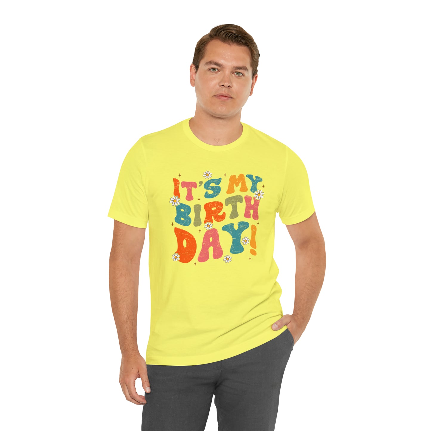 Distressed It's My Birthday Colorful Daisy T-Shirt
