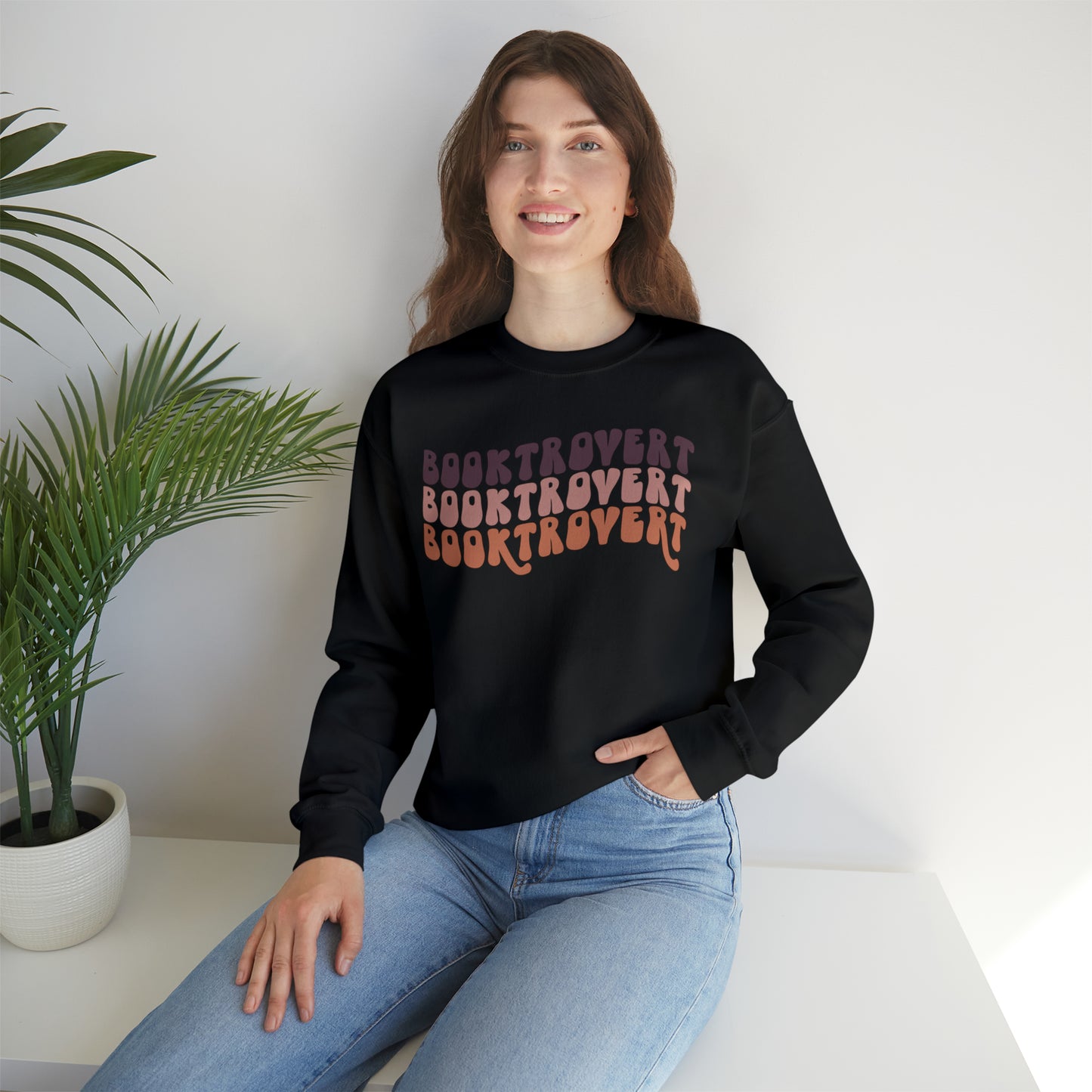 Warm Booktrovert Unisex Heavy Blend Crewneck Sweatshirt