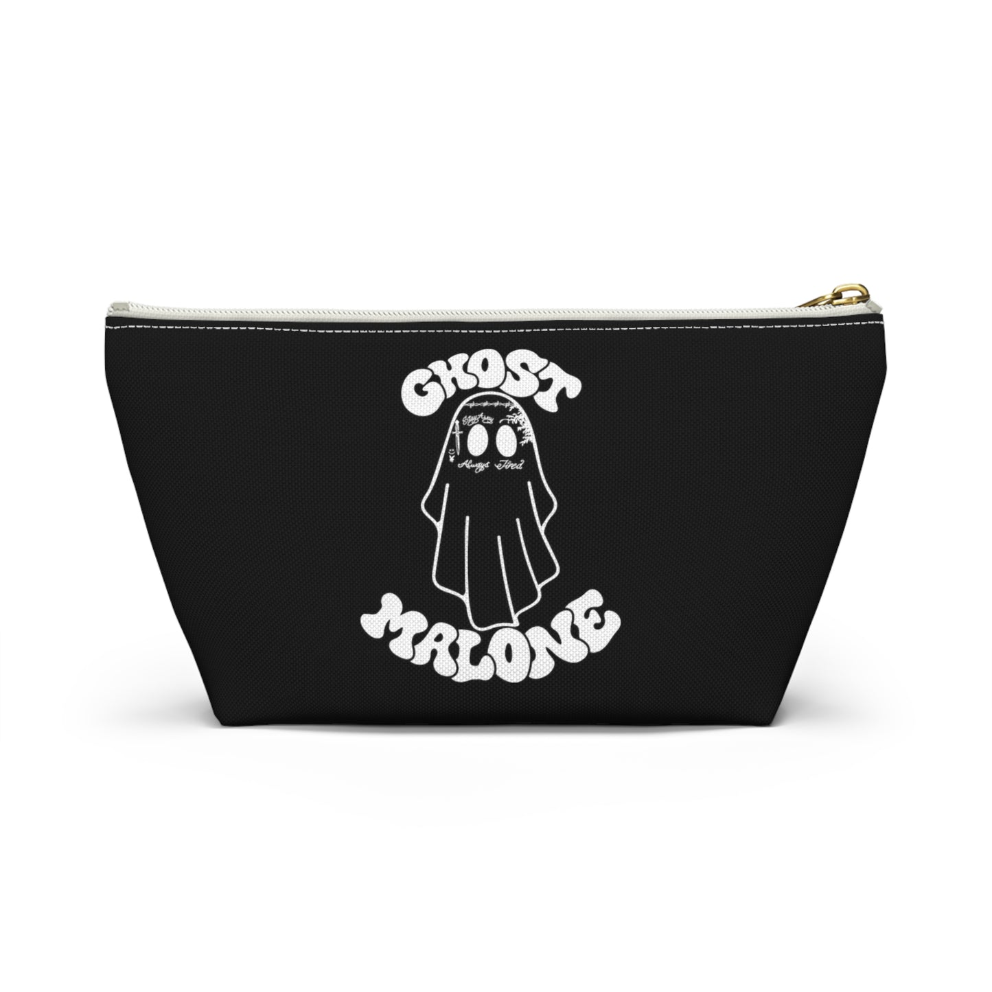 Halloween Ghost Malone Design Accessory Pouch w T-bottom - Black