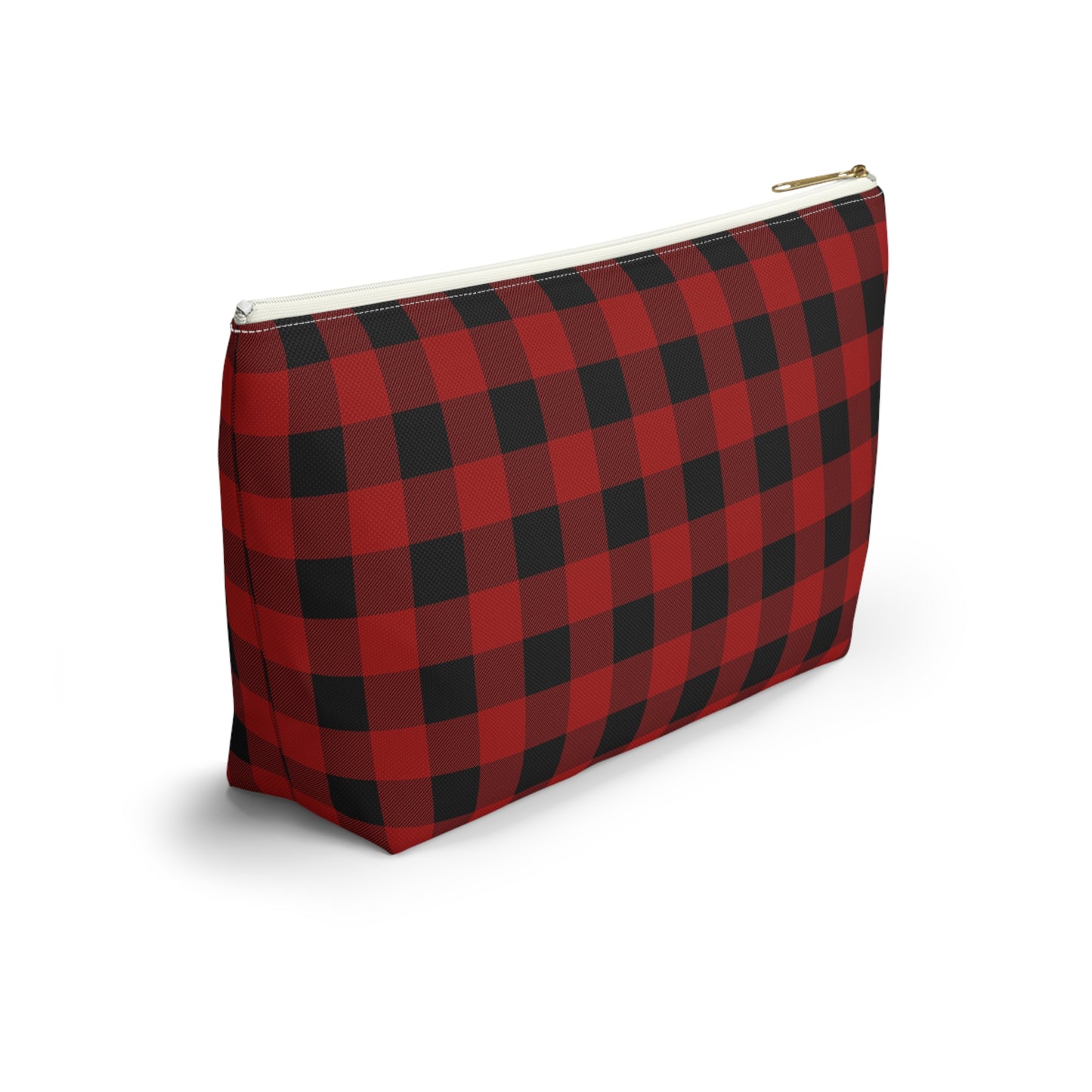 Red and Black Buffalo Plaid/Checkered Print Design Accessory Pouch w T-bottom
