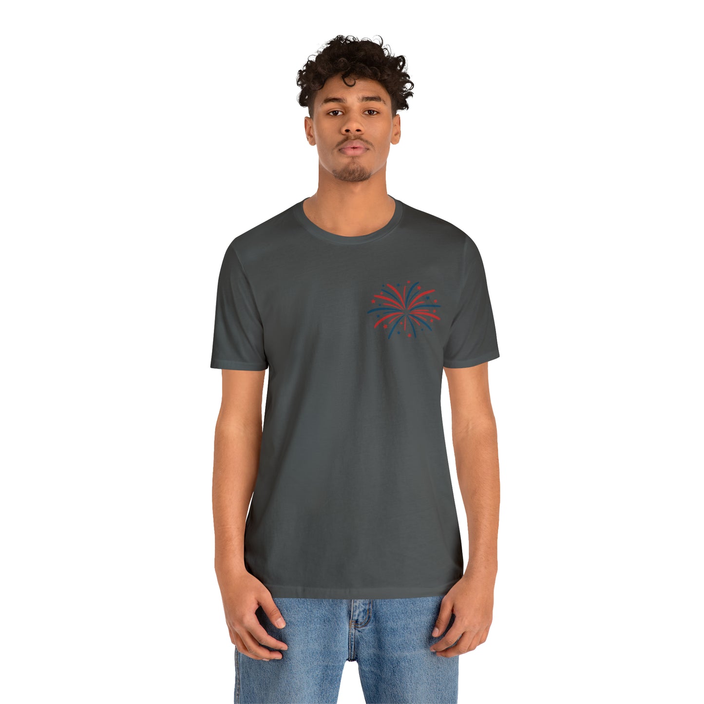 "Land of the Free Because of the Brave" Unisex Jersey Short Sleeve Tee (Front and Back Design)