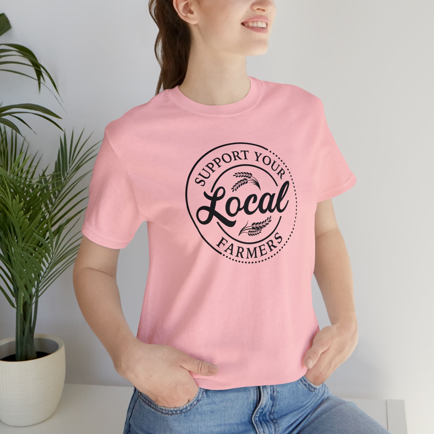 Support Your Local Farmers" Unisex Jersey Short Sleeve Tee