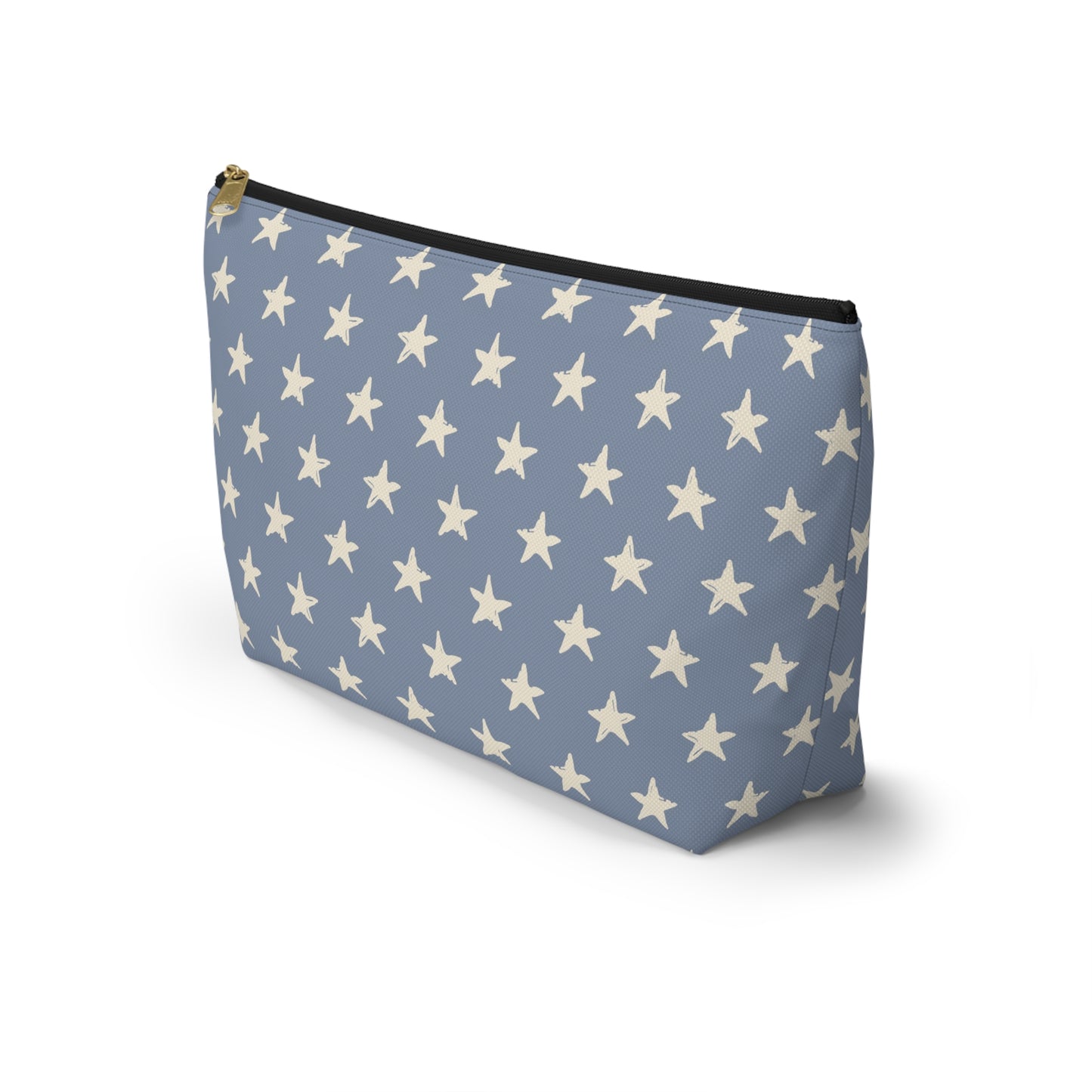 USA America 4th of July Distressed Stars Design Accessory Pouch w T-bottom
