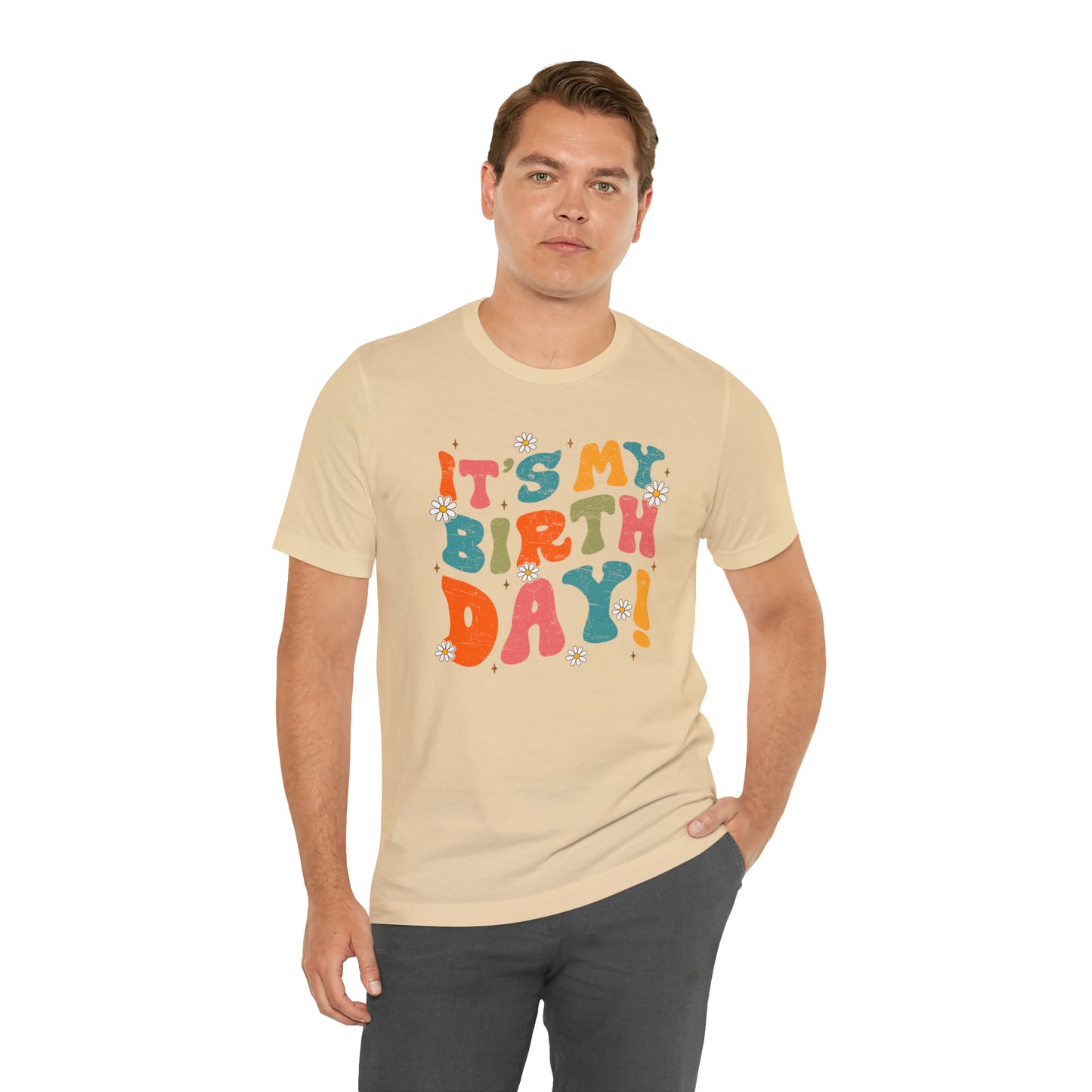 Distressed It's My Birthday Colorful Daisy T-Shirt