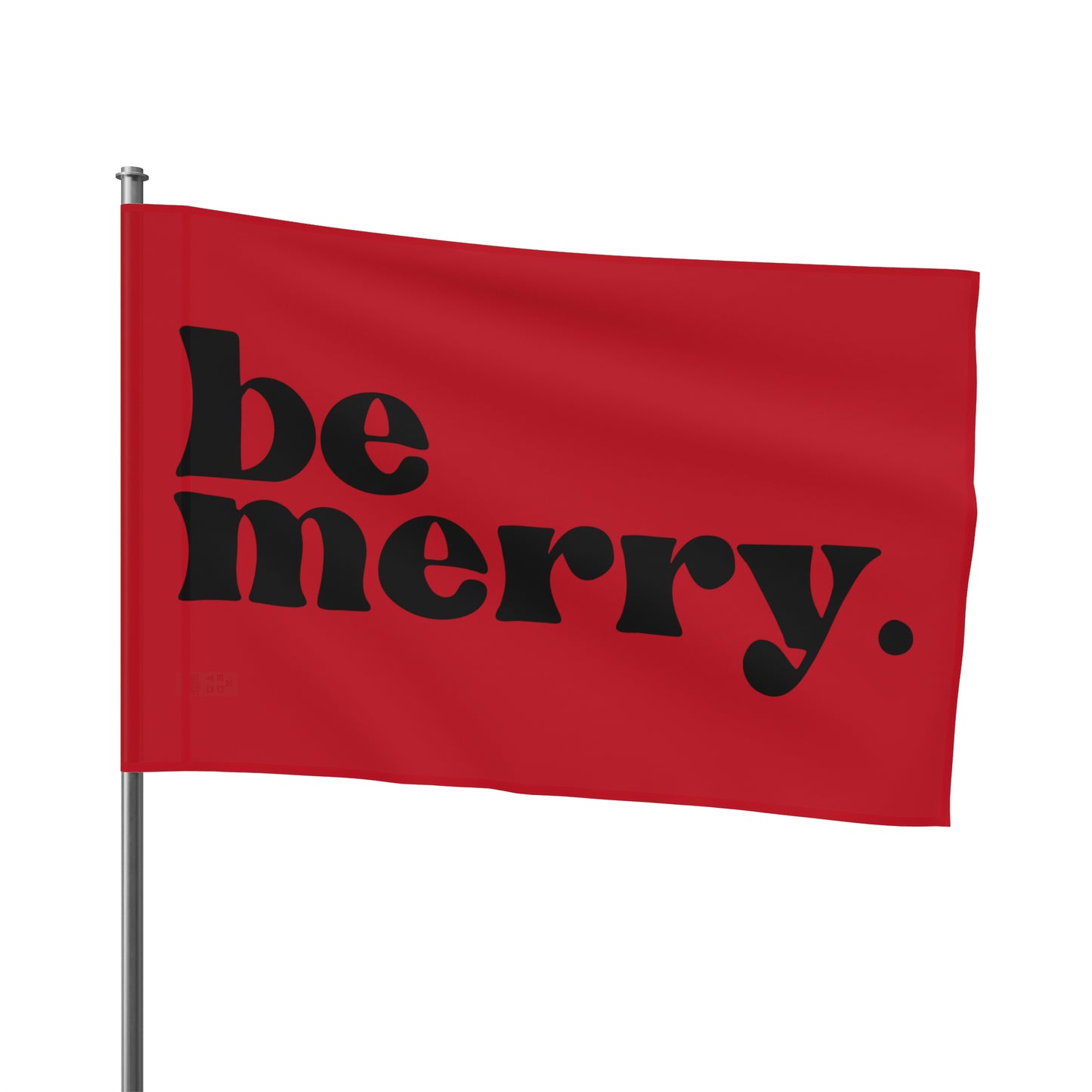be merry Christmas Holiday Wooden Print Flag - Red