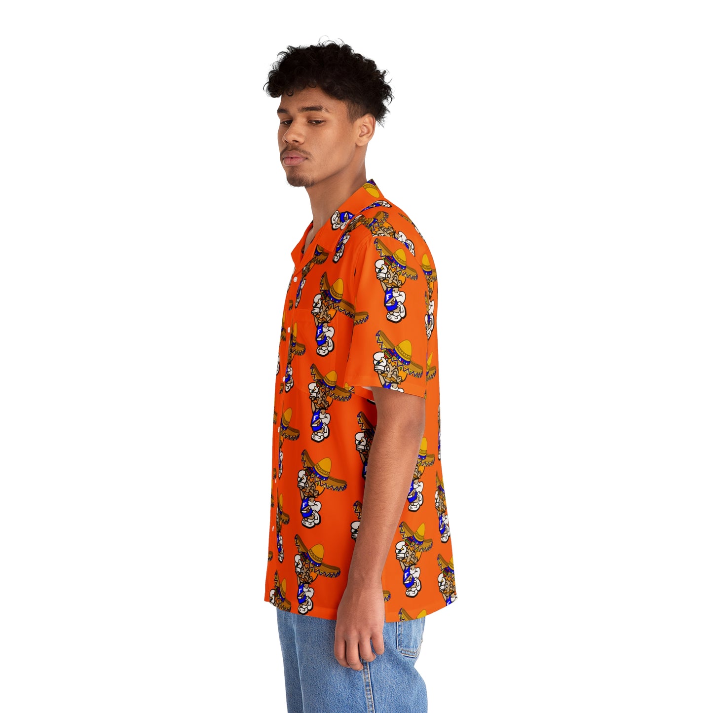Freeburg Sombrero Midget Men's Hawaiian Shirt - Orange