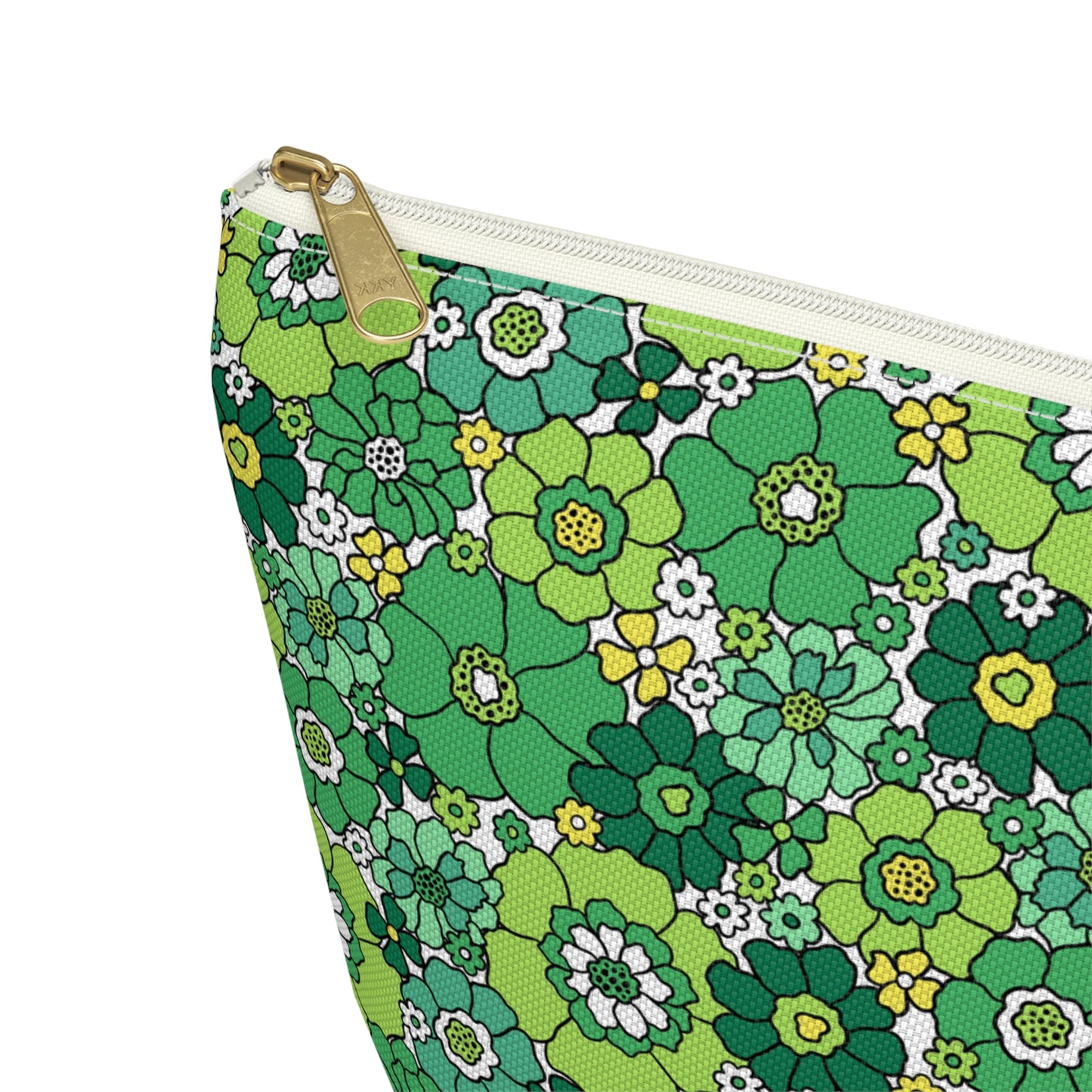 St. Patrick's Day Green Floral Print Design Accessory Pouch w T-bottom