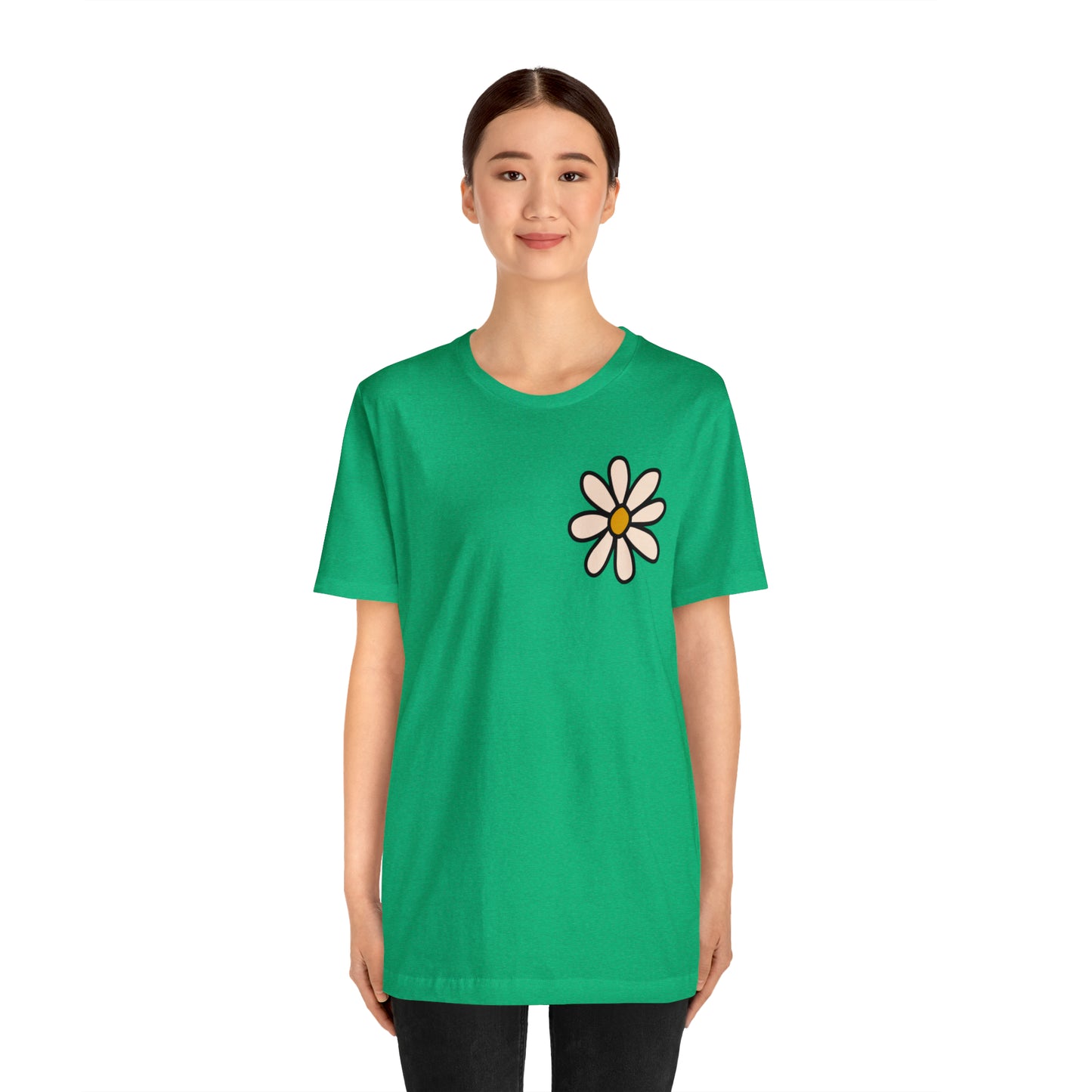Distressed Daisy Love Like Jesus - Front and Back Design - T-Shirt