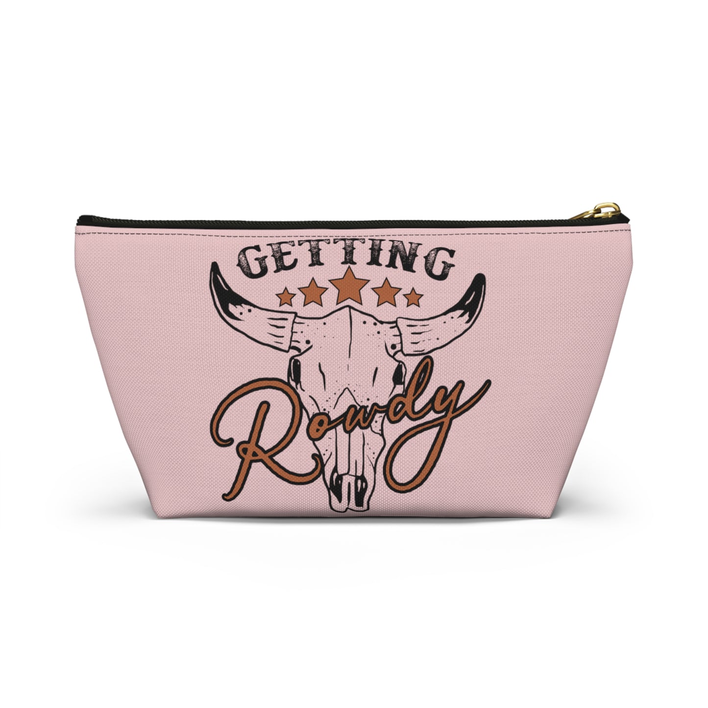 Rustic Getting Rowdy Bridesmaid/ Party Crew Print Design Accessory Pouch w T-bottom
