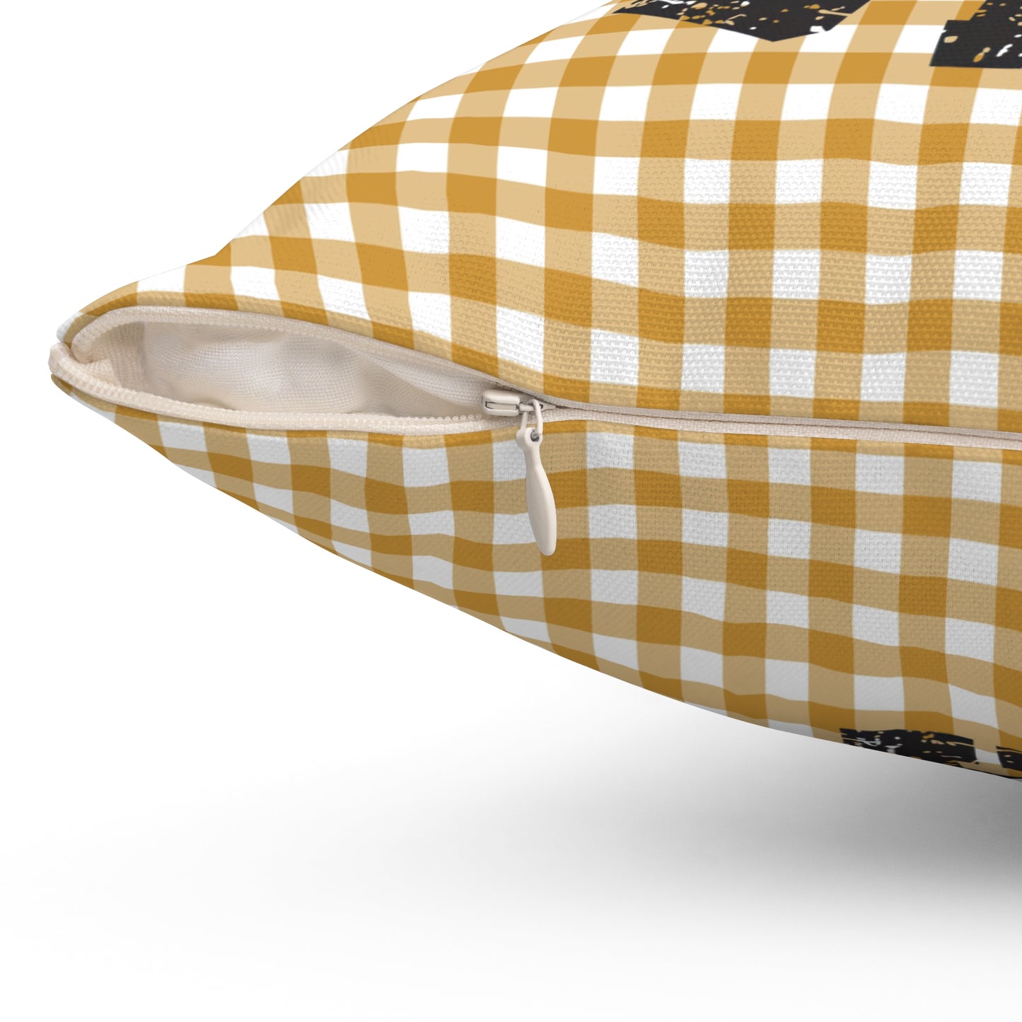 Game Day Football Brown Checkerboard Fall/ Halloween Spun Polyester Square Pillow