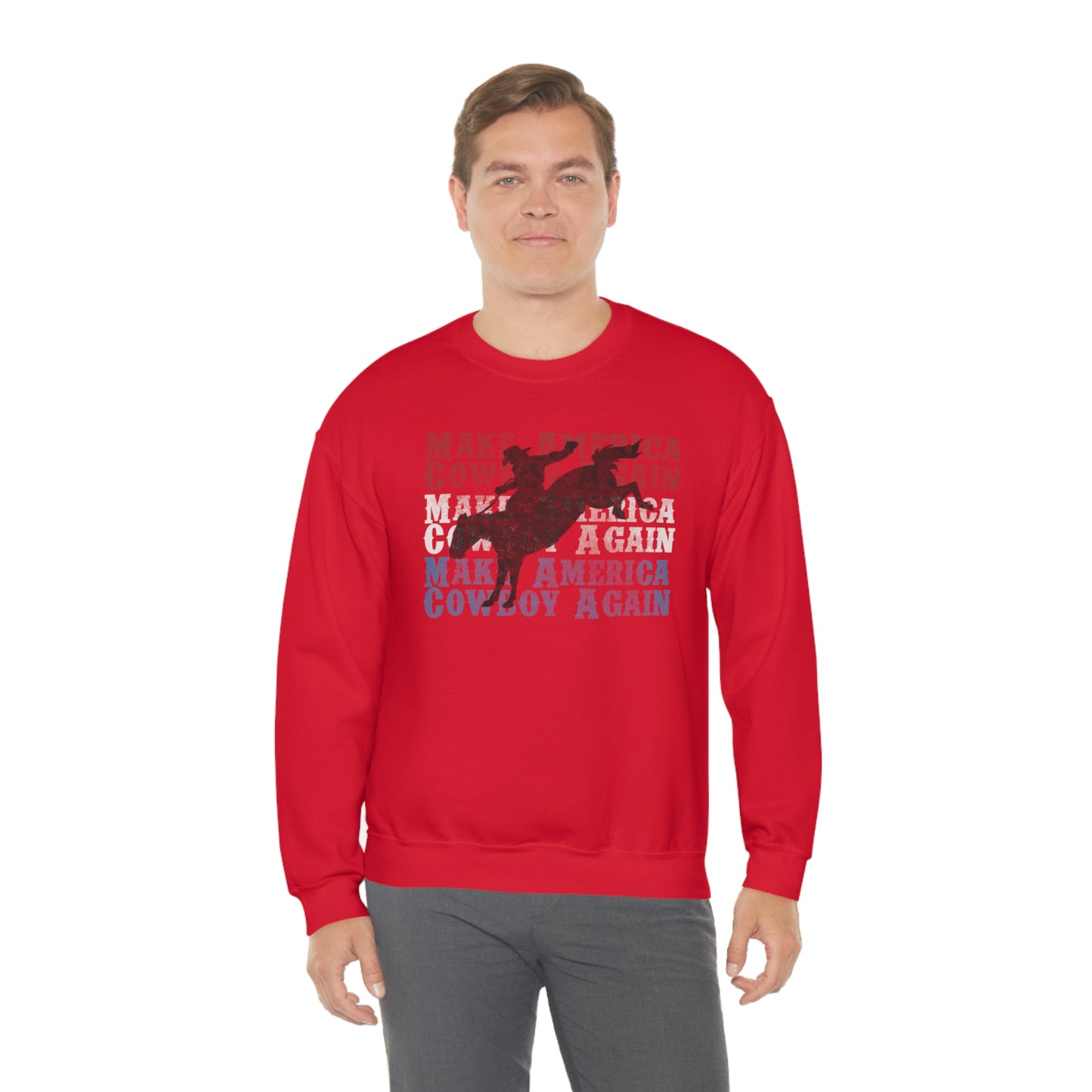 "Make America Cowboy Again" - Unisex Heavy Blend™ Crewneck Sweatshirt