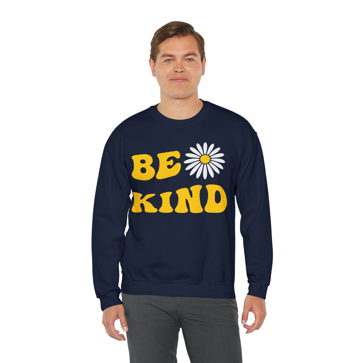 Be Kind Yellow Sunflower Unisex Heavy Blend™ Crewneck Sweatshirt